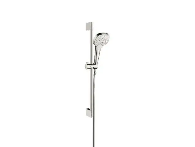 Hansgrohe Brausestangenset Croma Select Vario, 3 Strahlarten, weiss/verchromt