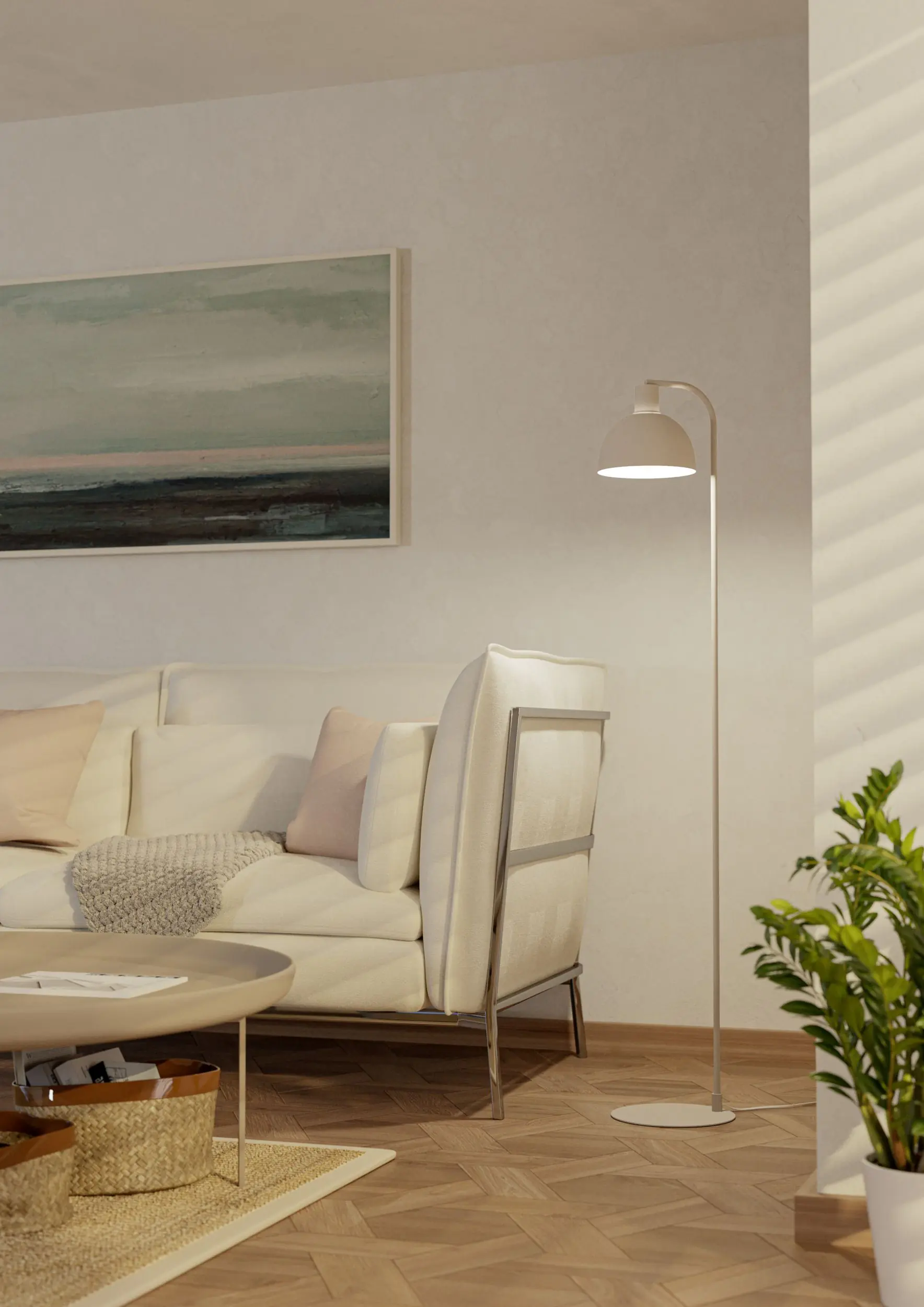Eglo Stehleuchte Cazalilla E27 25 x 149 cm sandfarben