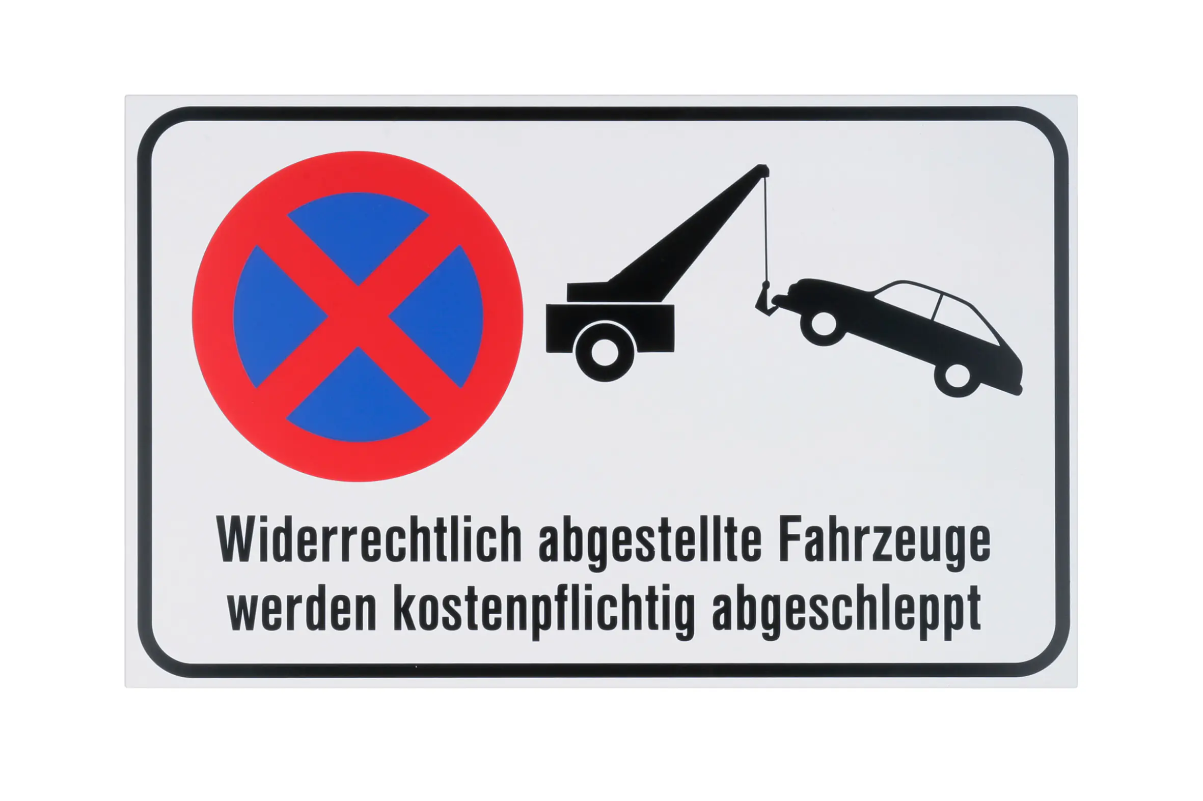 Conmetall Hinweisschild Widerrechtlich abgestellte Fahrzeuge werden abgeschleppt 40 x 25 cm