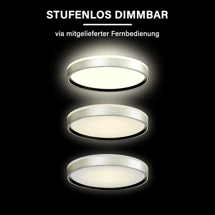 MegaLight LED-Deckenleuchte Shining Pluto Alu Ø48 cm dimmbar