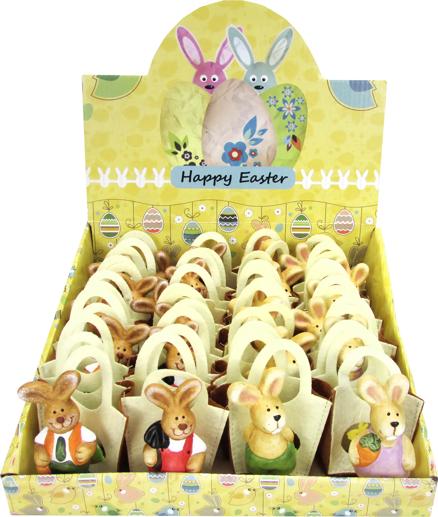 Dekofigur Osterhase Keramik 7 cm bunt