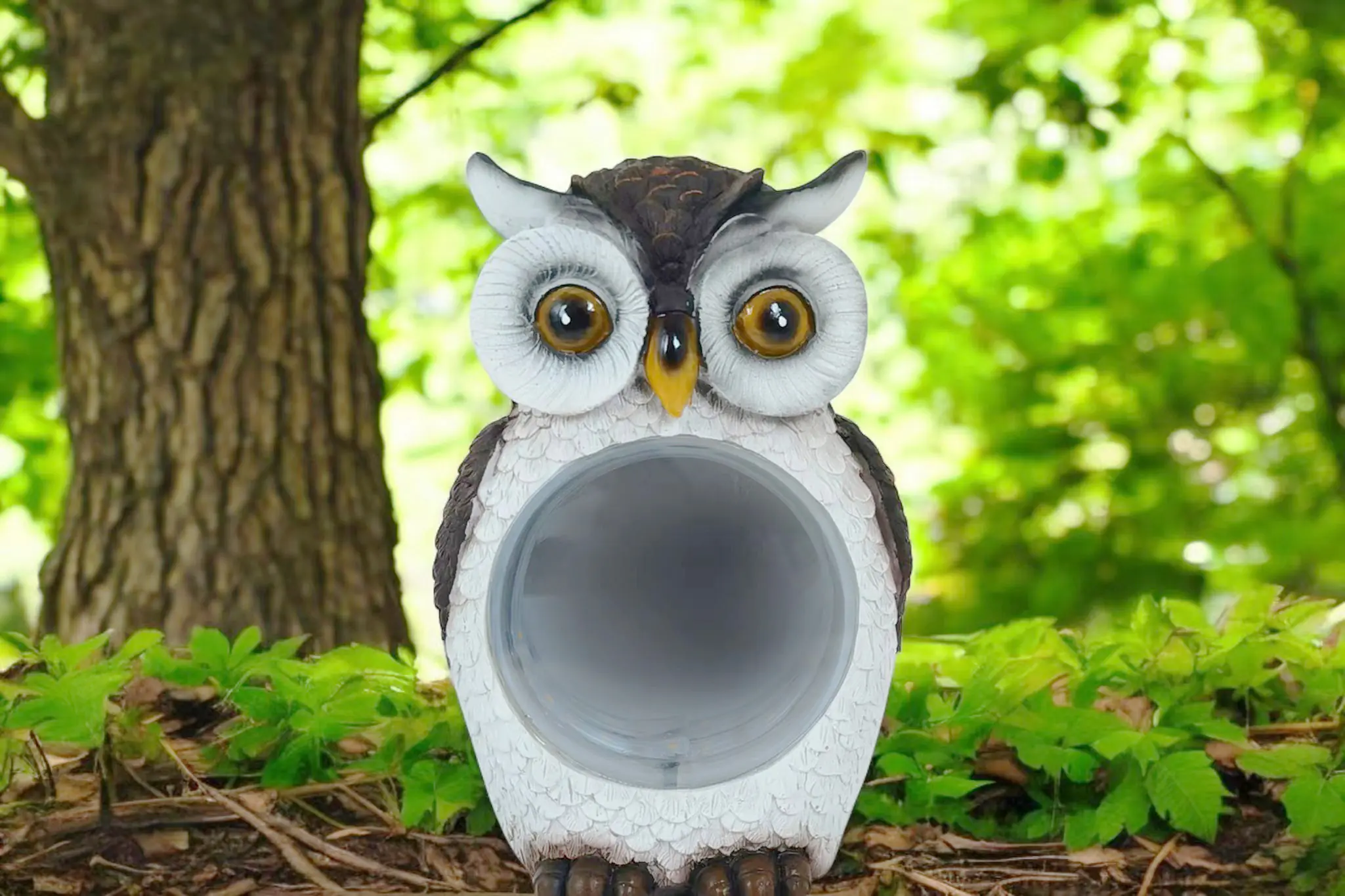 LED Solarleuchte Eule mit Dämmerungssensor grau-weiß LED Solarleuchte Eule mit Dämmerungssensor grau-weiß