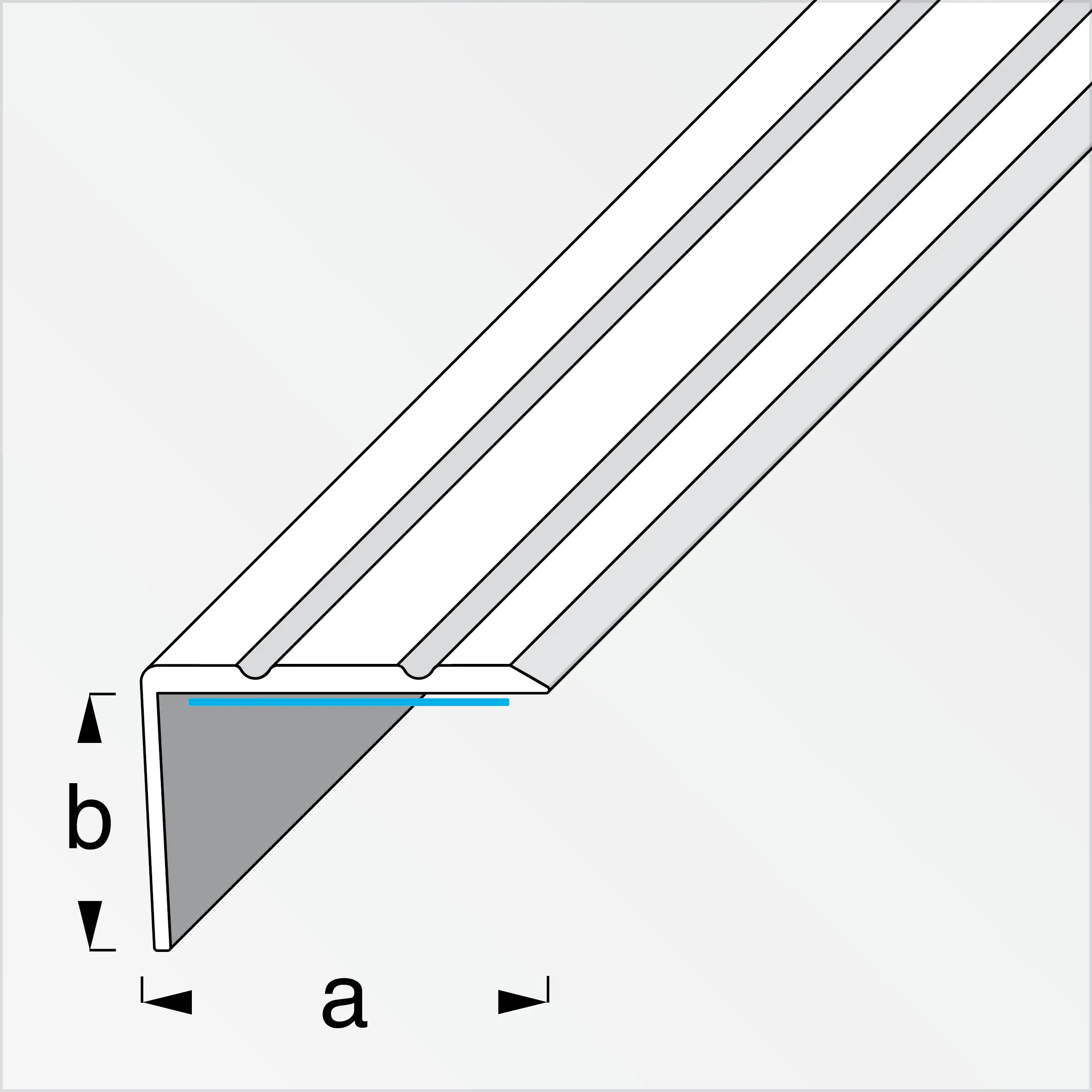 Alfer Winkel-Abschluss-Profil 1 m, 25 x 8 mm Aluminium eloxiert titan