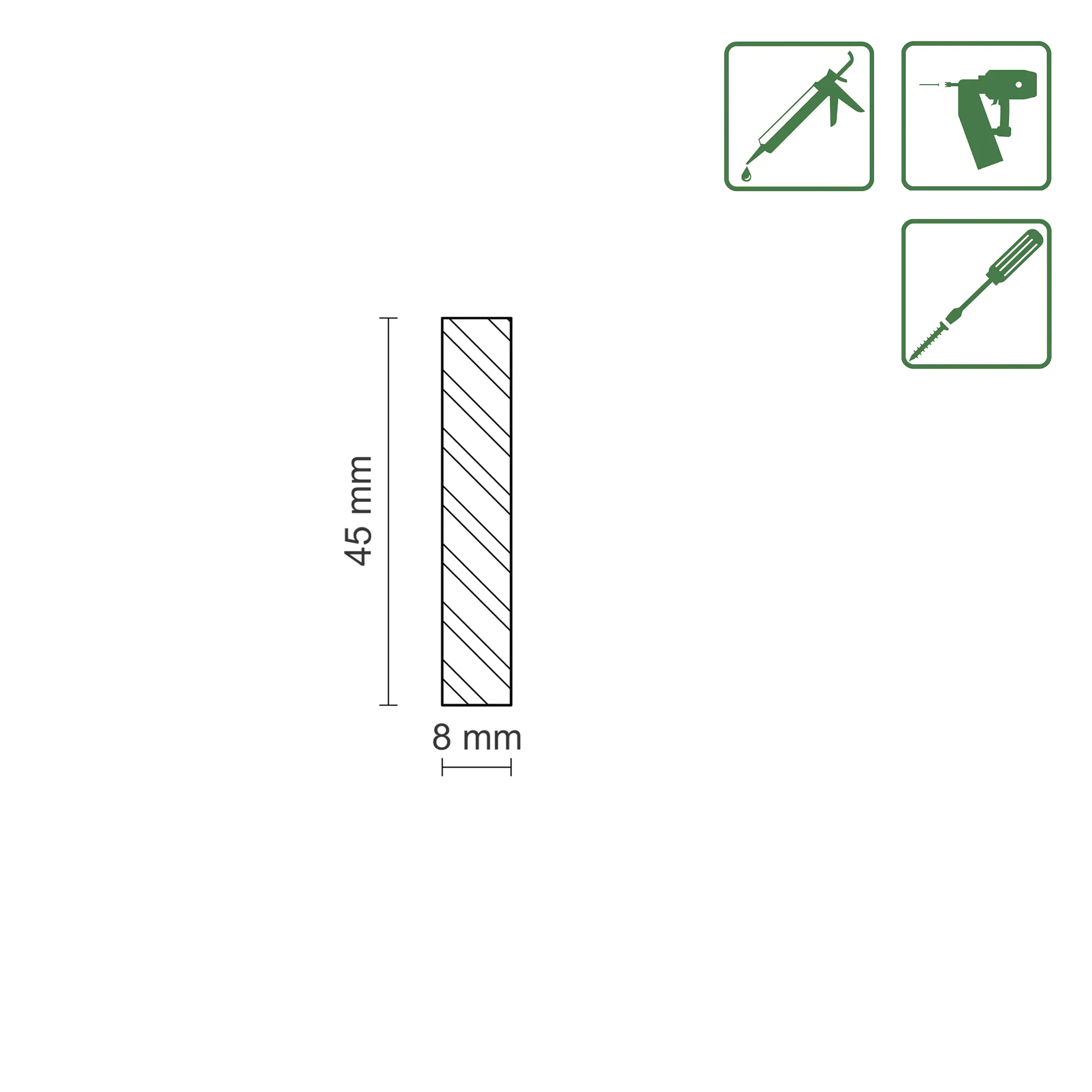 FN Neuhofer Flachleiste 95 cm 45 x 8 mm Buche