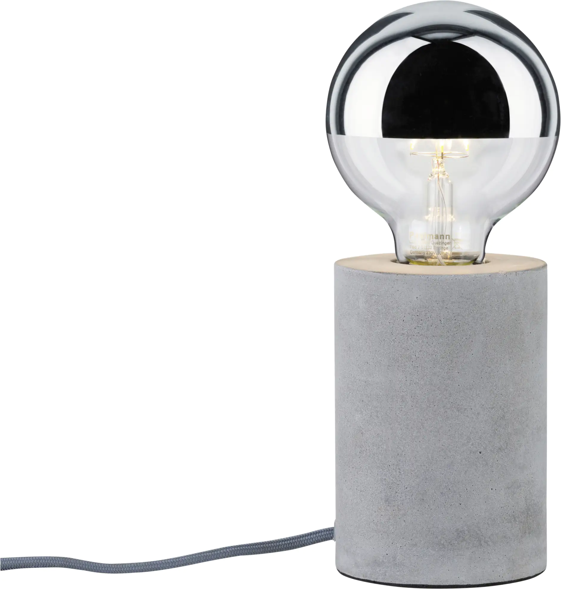 Paulmann Tischleuchte Neordic Mik E27, grau, dimmbar
