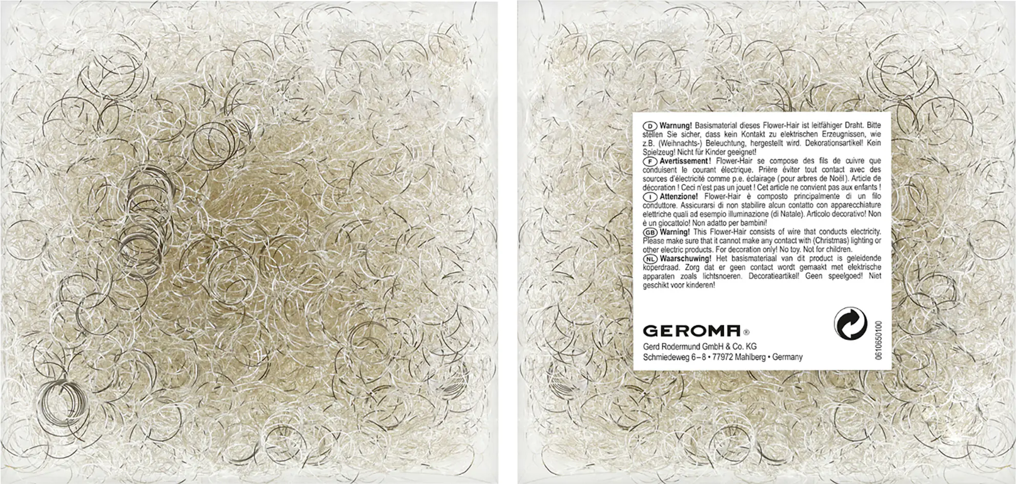 Flowerhair Engelshaar gelockt Kunststoff 40 g silber