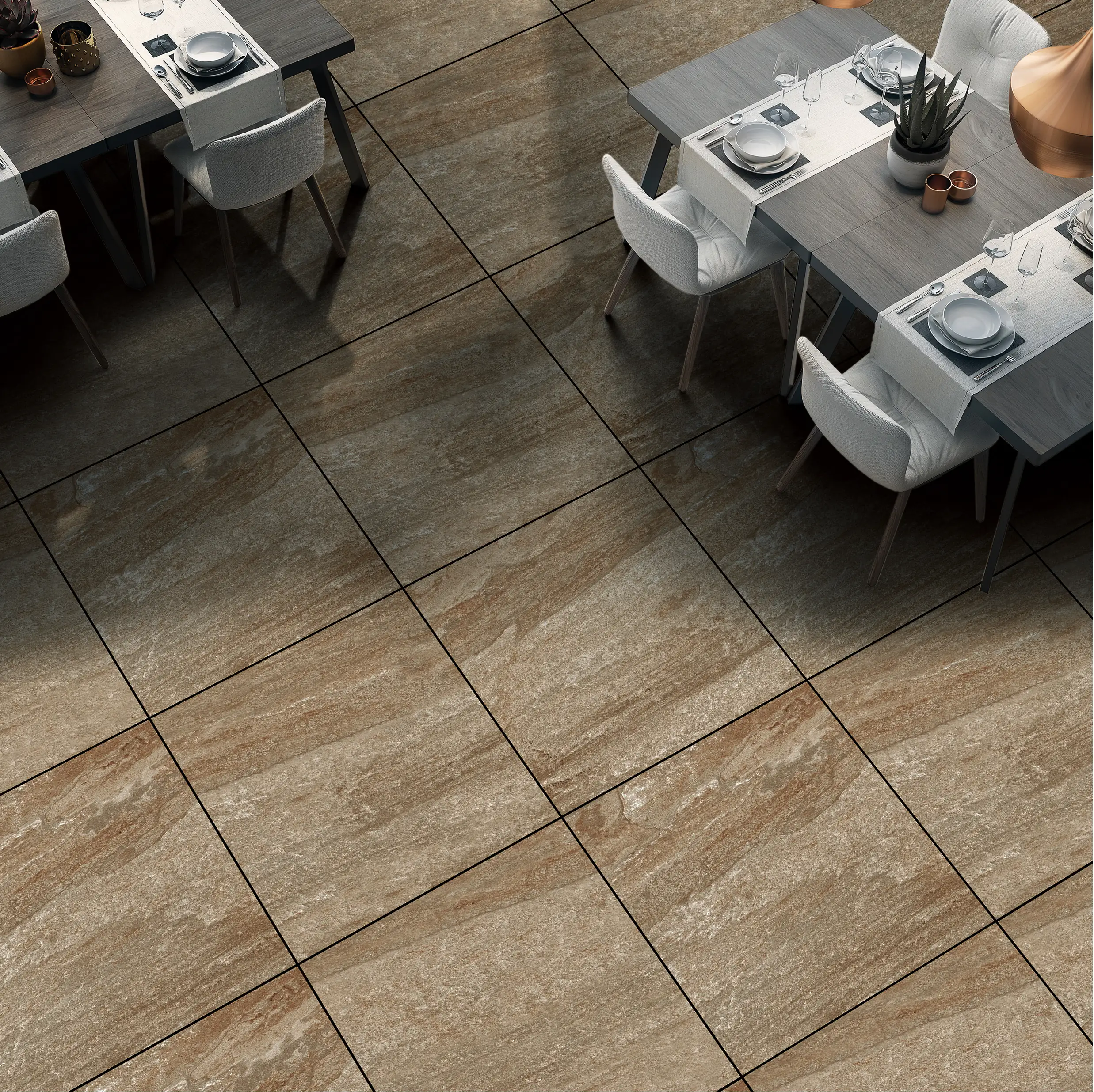 Terrassenplatte Feinsteinzeug Lava Copper 60 x 60 x 2 cm braun Terrassenplatte Feinsteinzeug Lava Copper 60 x 60 x 2 cm braun