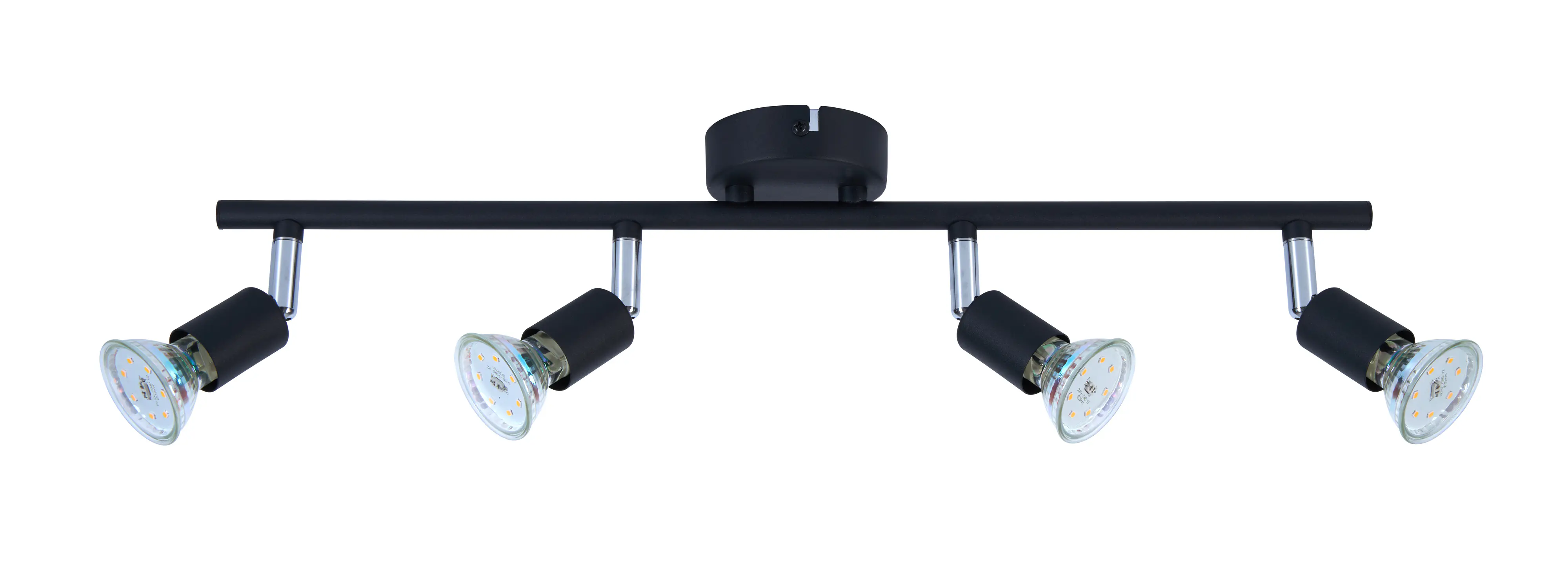 LED Leuchten 4er Spot Linos 4 schwarz 50 x 11 cm warmweiß