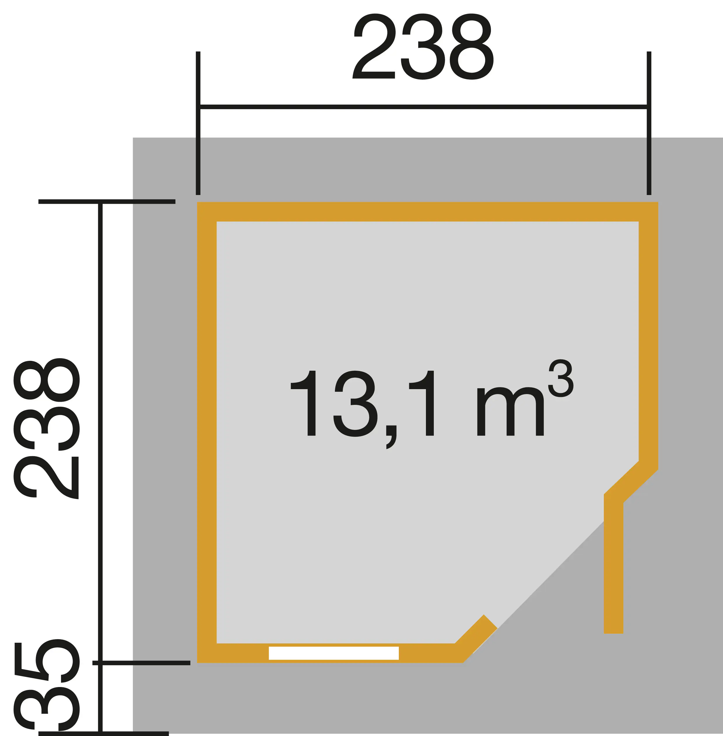 Weka Designhaus 213 238 x 238 cm anthrazit mit Fußboden