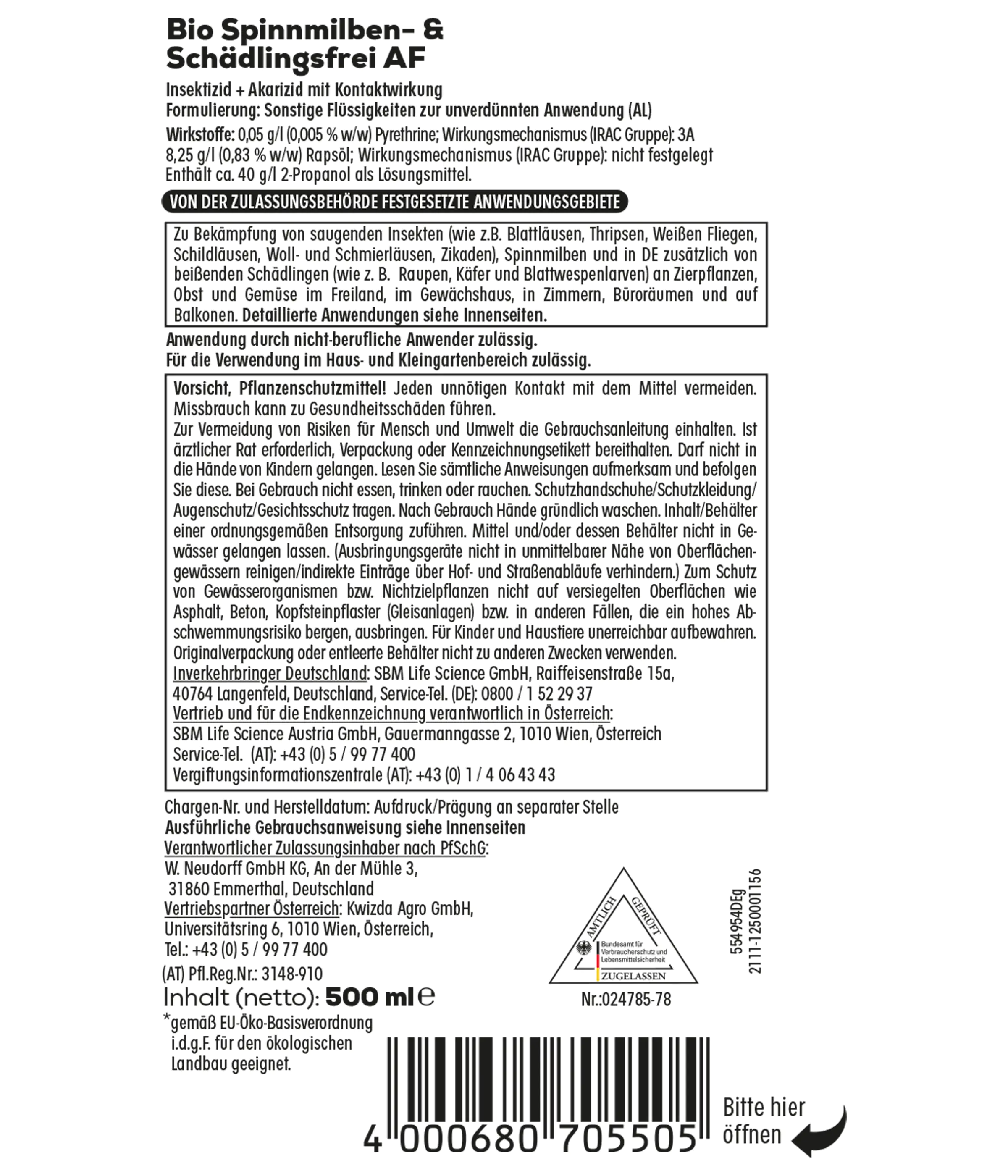 Solabiol Bio Spinnmilben- & Schädlingsfrei AF 500 ml