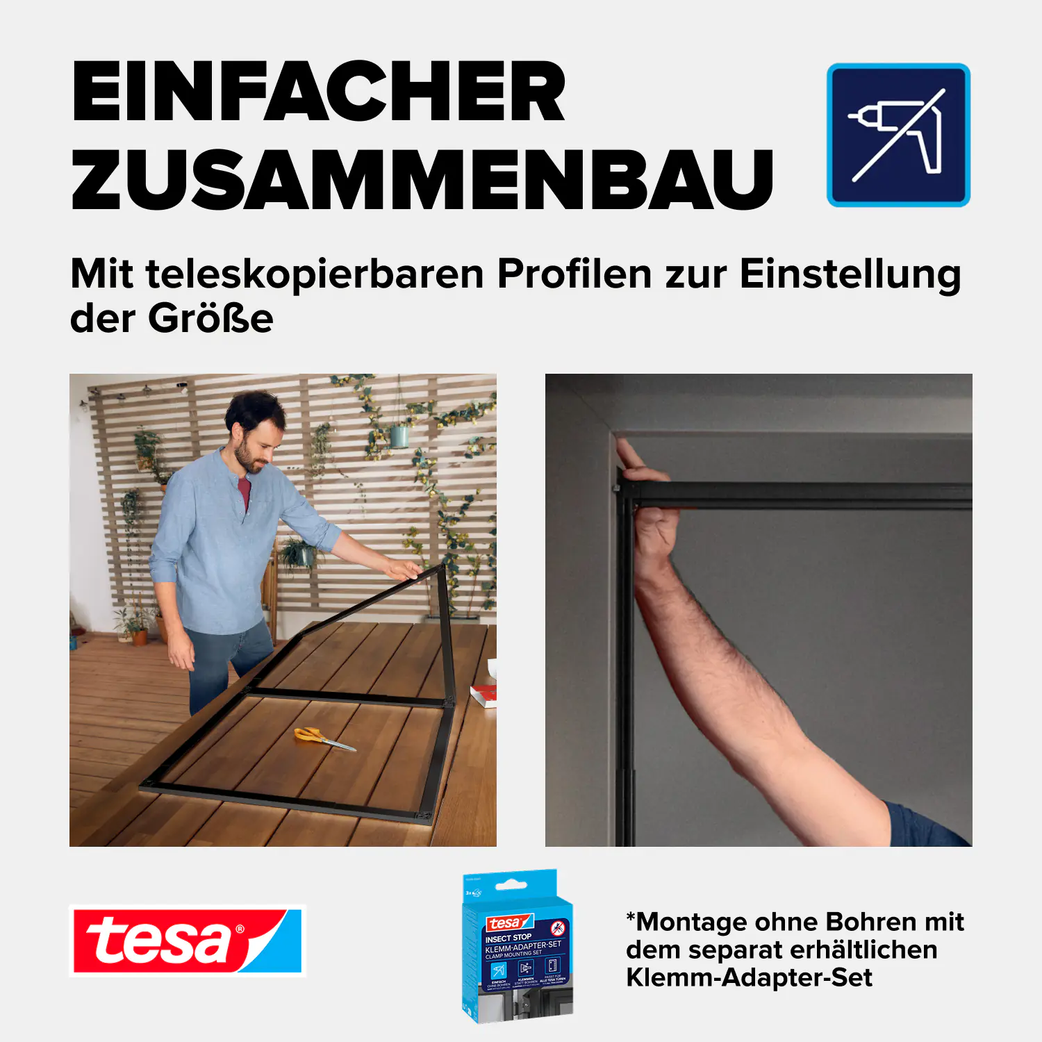 tesa Fliegenschutz-Tür FALT 100 x 220 cm anthrazit/anthrazit kürzbar