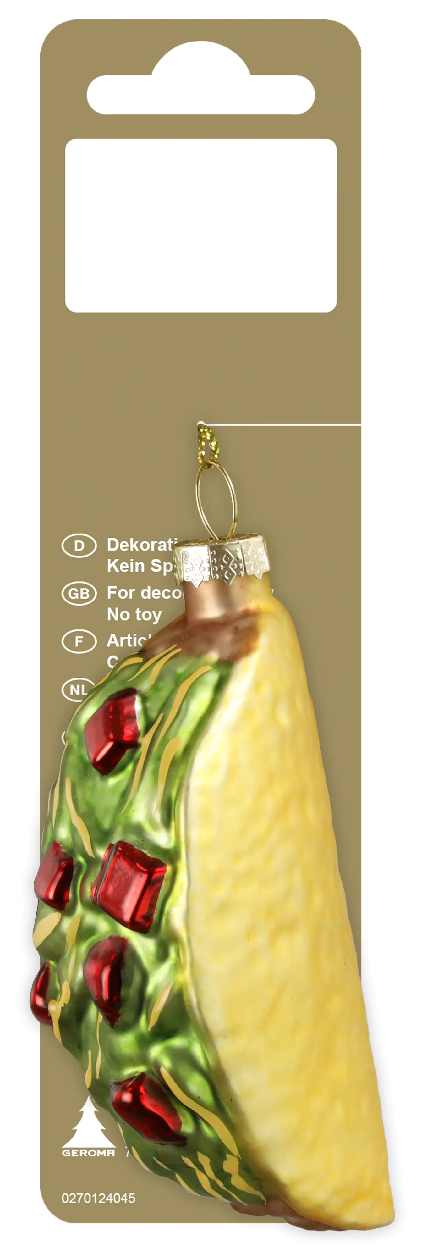 Weihnachtshänger Tacco gold grün, 10 x 4,5 x 4 cm Weihnachtshänger Tacco gold grün, 10 x 4,5 x 4 cm