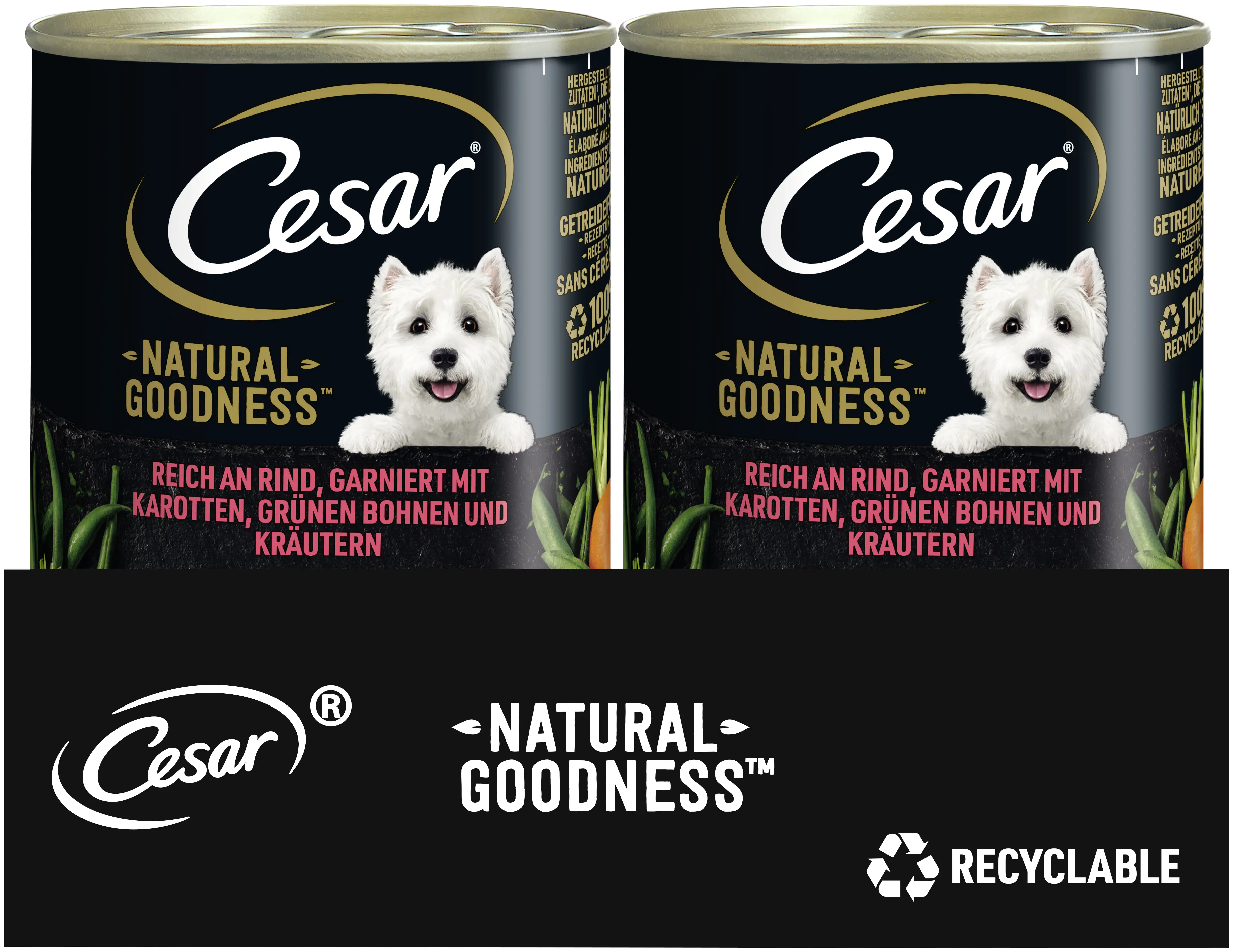 Cesar Natural Goodness Adult mit Rind Hundefutter 400 g