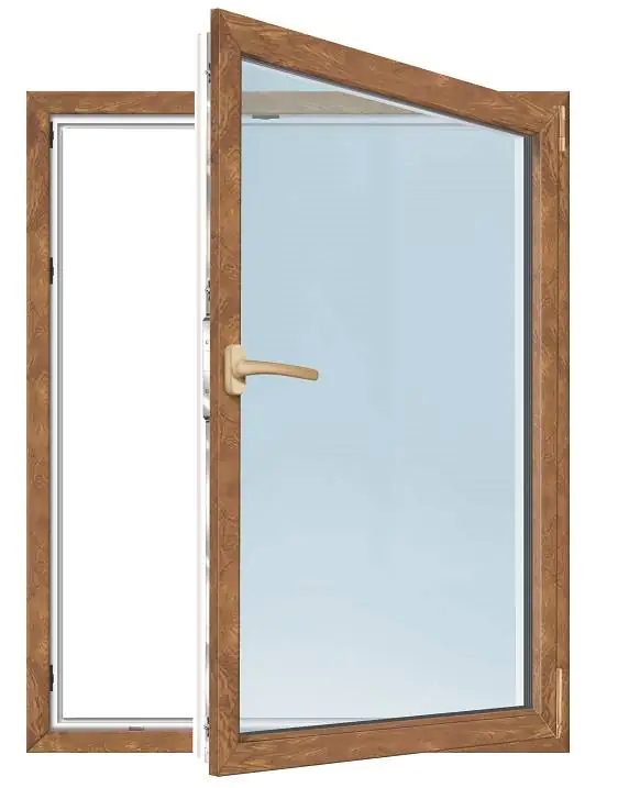 Meeth Fenster 95 x 140 cm DIN rechts 1 flügelig Dreh-Kipp golden Oak