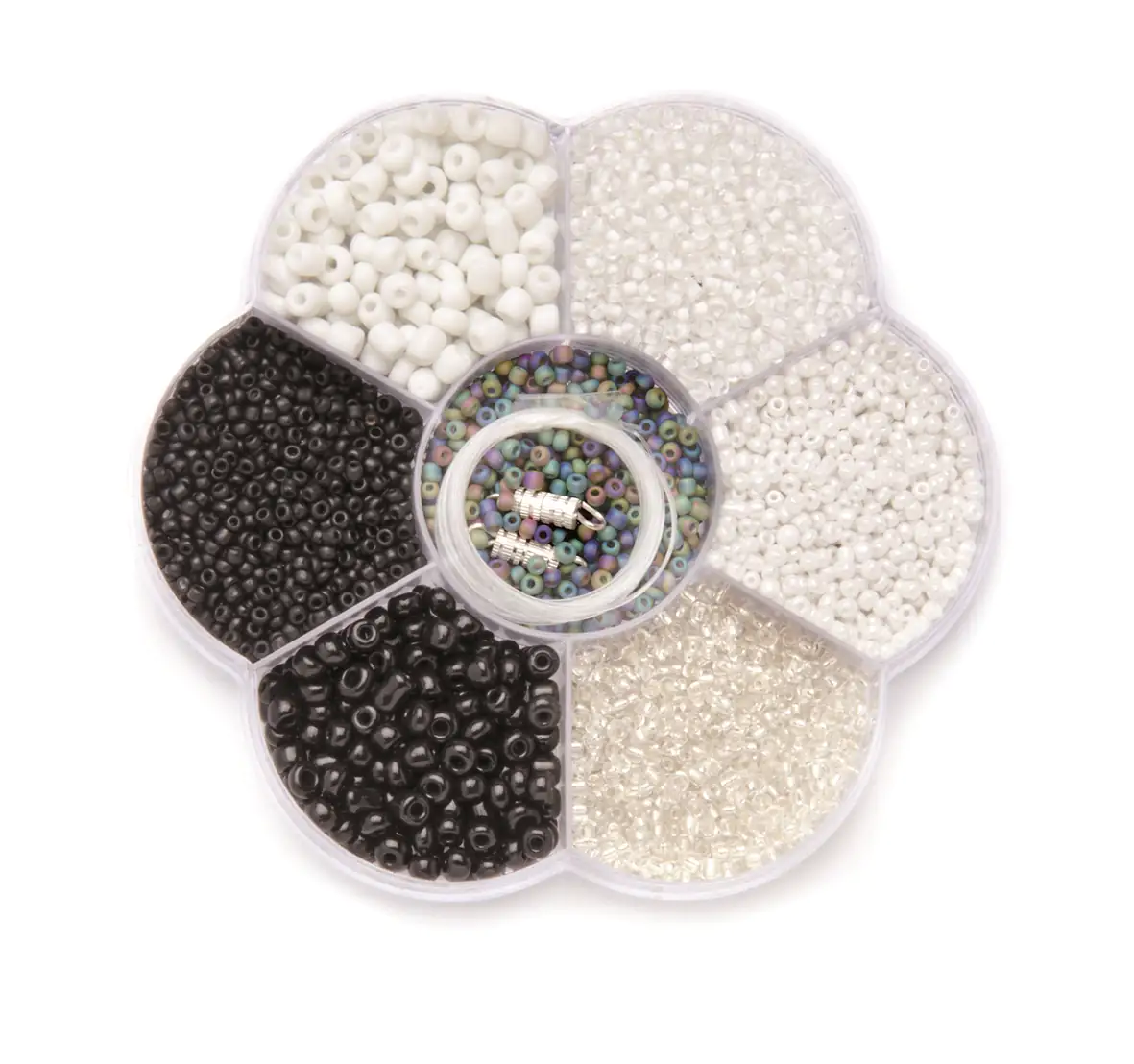Glorex Perlenmix schwarz/weiss Farbe: schwarz/weiß