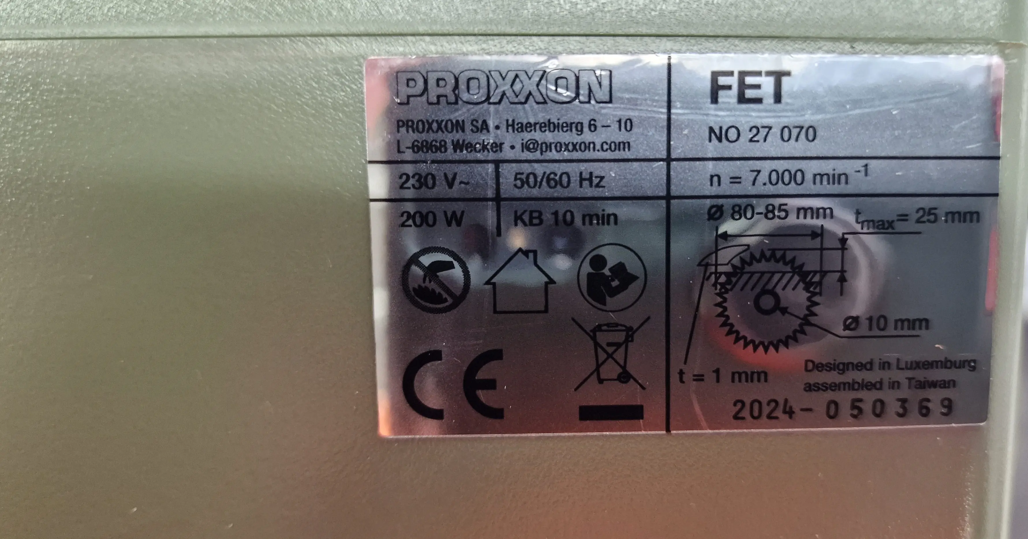 Proxxon Feinschnitt Tischkreissäge 200 W Schnitttiefe 1-22 mm verstellbar