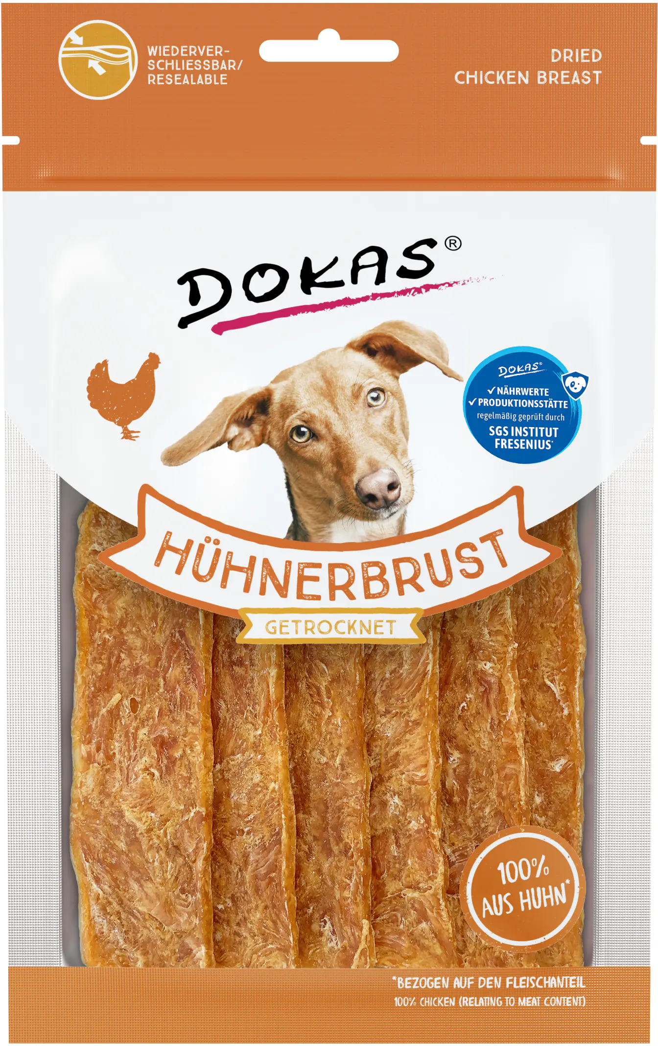 Dokas Hühnerbrust 70 g, getrocknet Dokas Hühnerbrust 70 g, getrocknet
