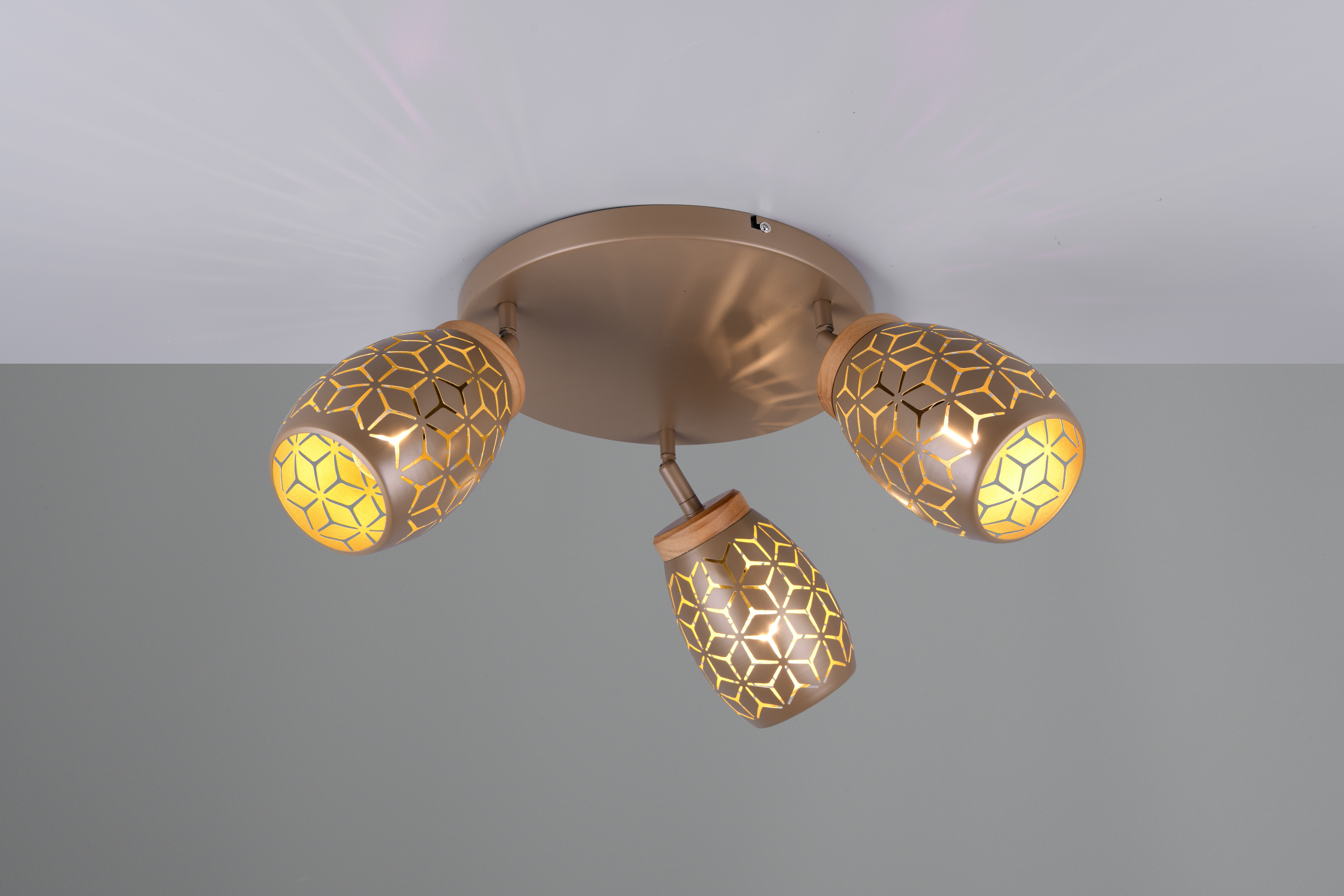 Trio Deckenleuchte Bidar Ø 58 cm warmweiß coffee