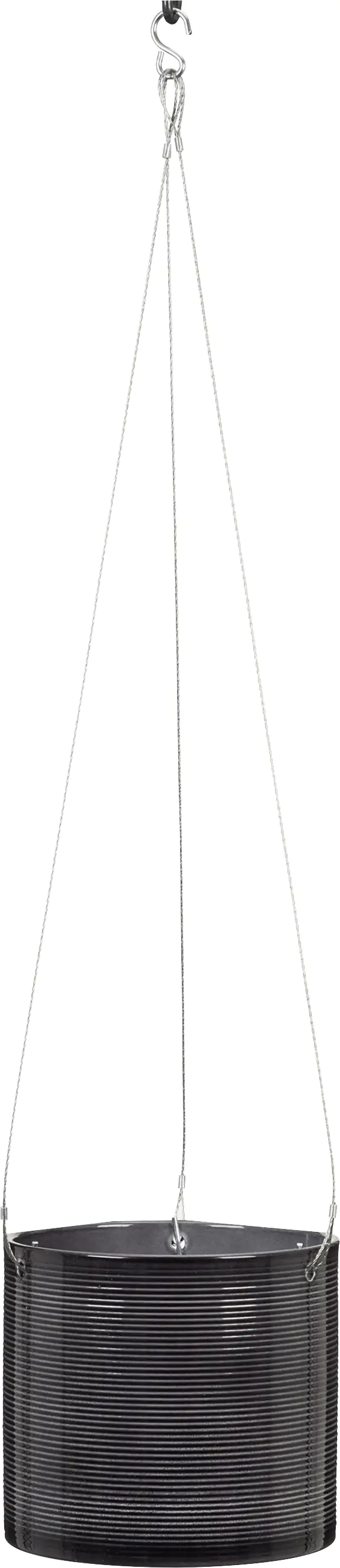 4002477634470 Scheurich Hängeampel Serie 428 glass grey Ø 16 cm