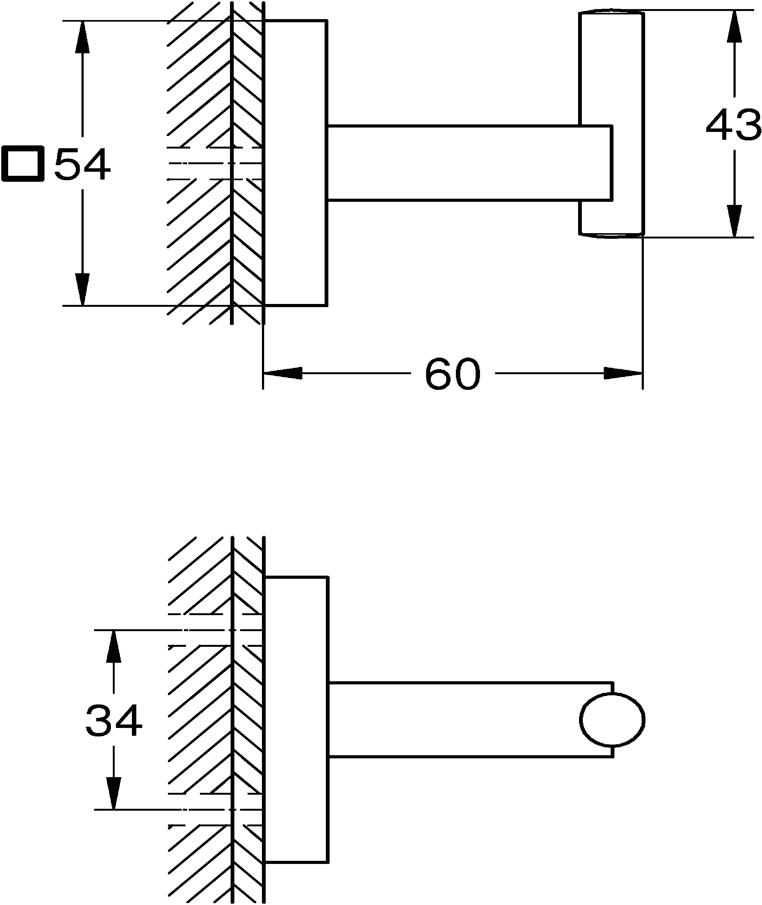 Grohe Start Cube Bademantelhaken supersteel klebbar