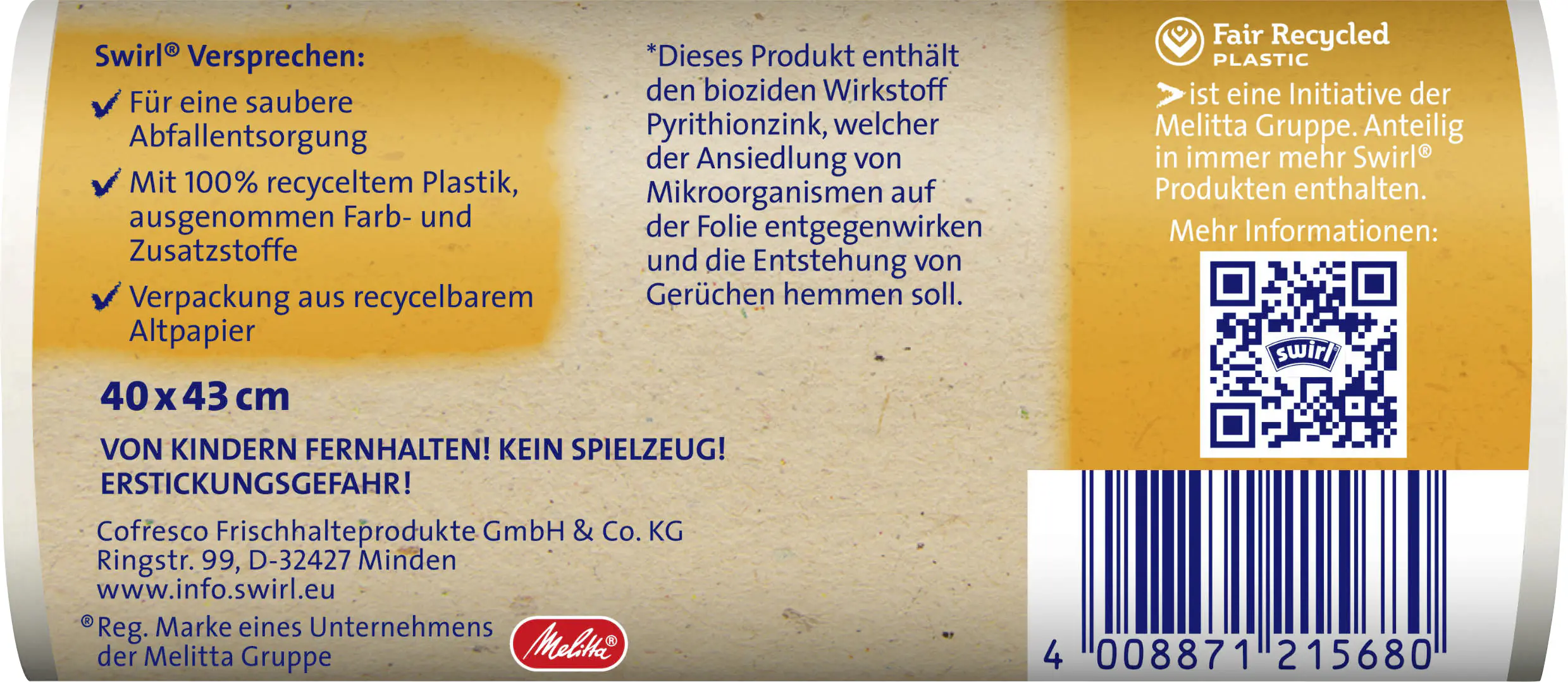 Swirl Müllbeutel mit Tragegriff 10 L 37 Stück