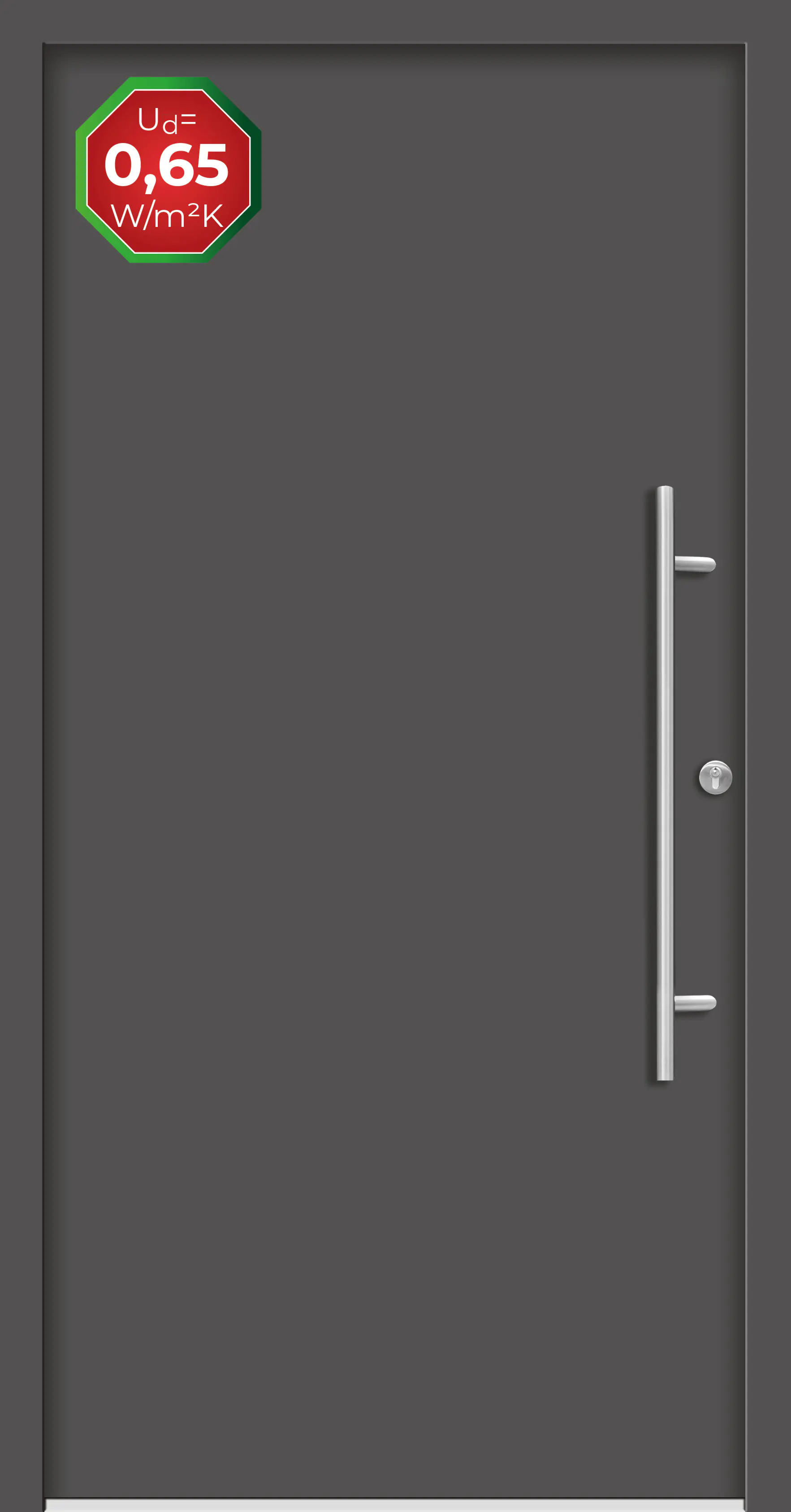 Splendoor Haustür Passivedoor Premium B05 Anthrazit DIN Rechts 100 x 210 cm