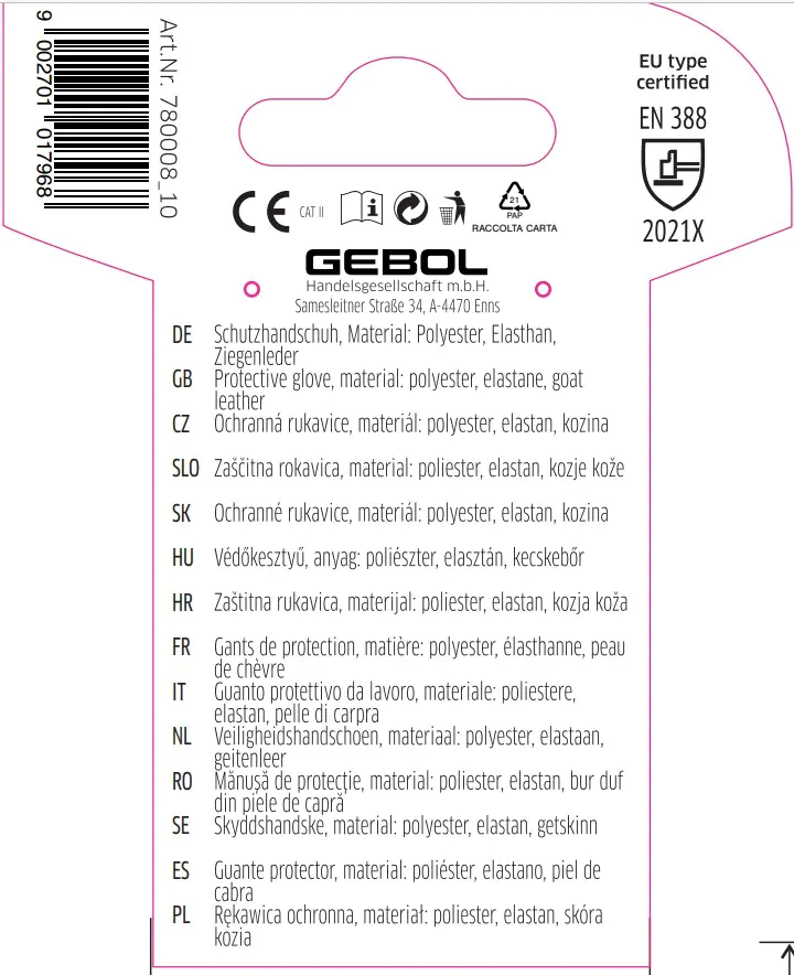 Gebol Handschuh Vitis  