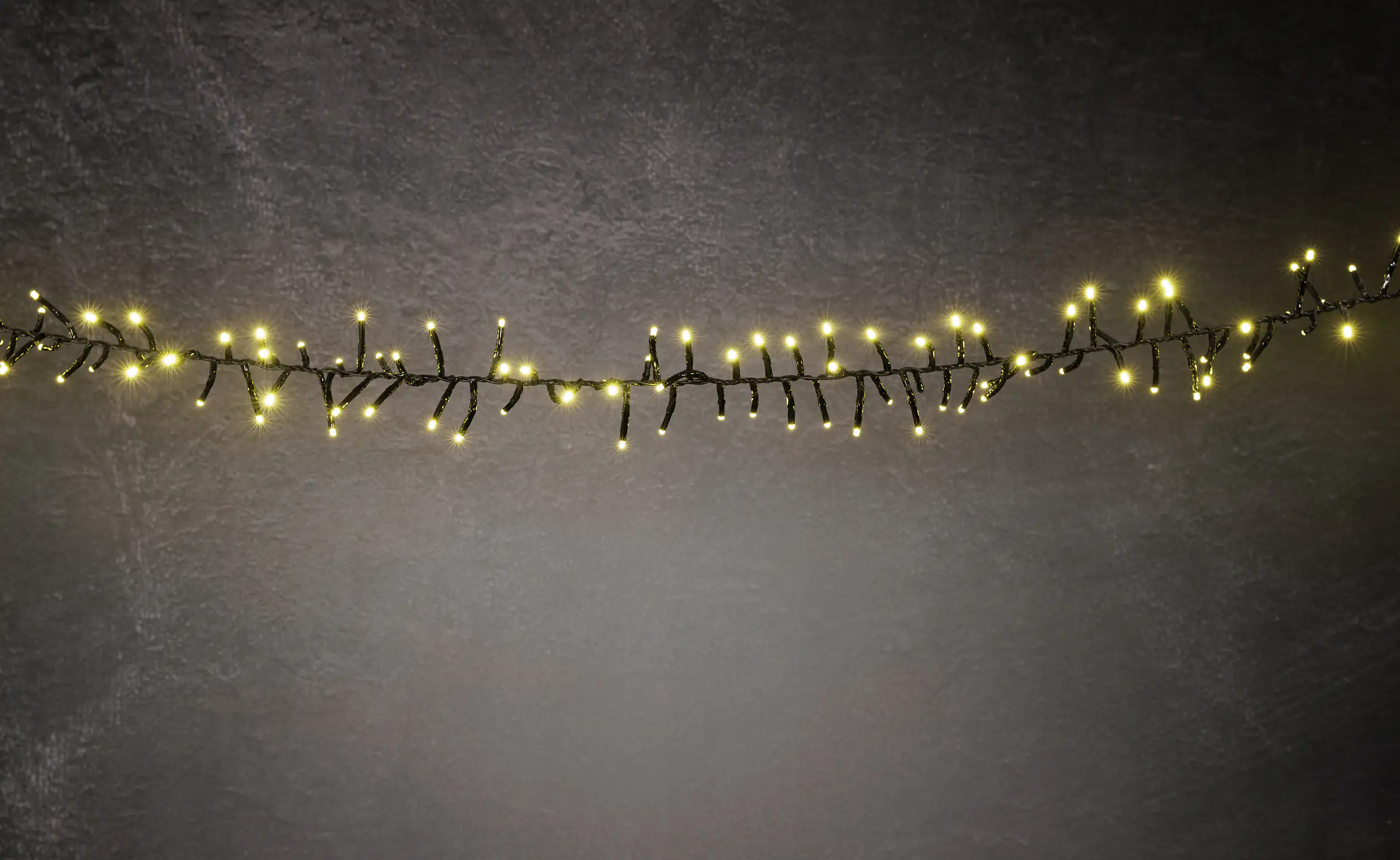 TrendLine LED-Lichterkette Cluster Außen 3 m warmweiß-schwarz mit Timer, Dimmer