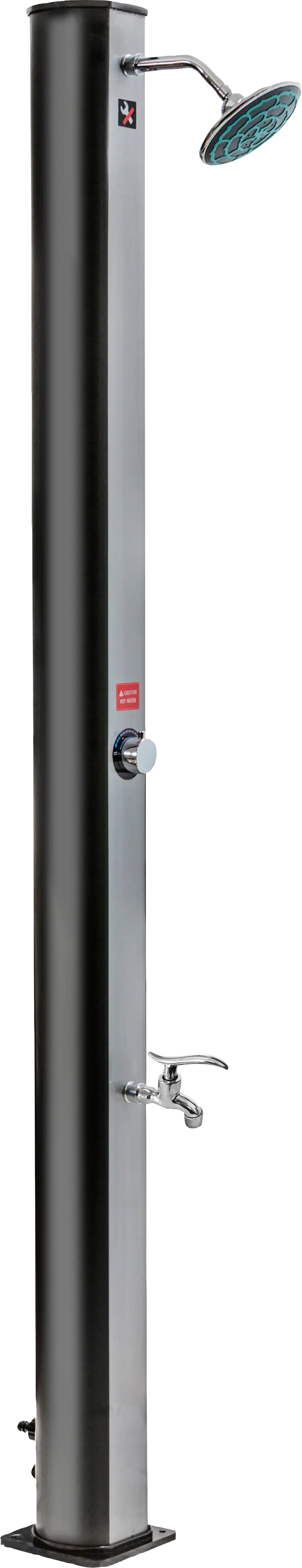 Gre Solardusche 35 Liter schwarz mit Fuß-Wasserhahn