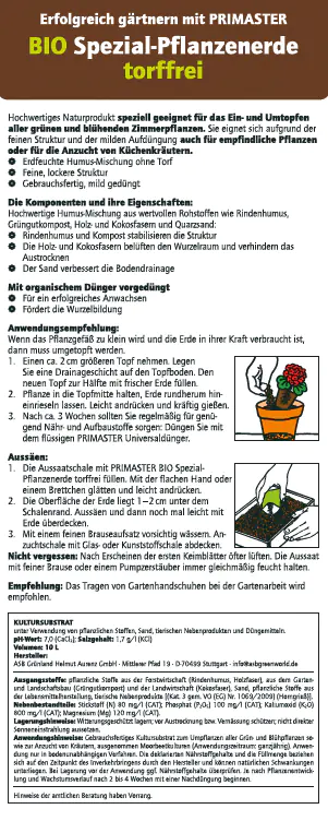 Primaster Bio Spezialpflanzerde torffrei 10 L