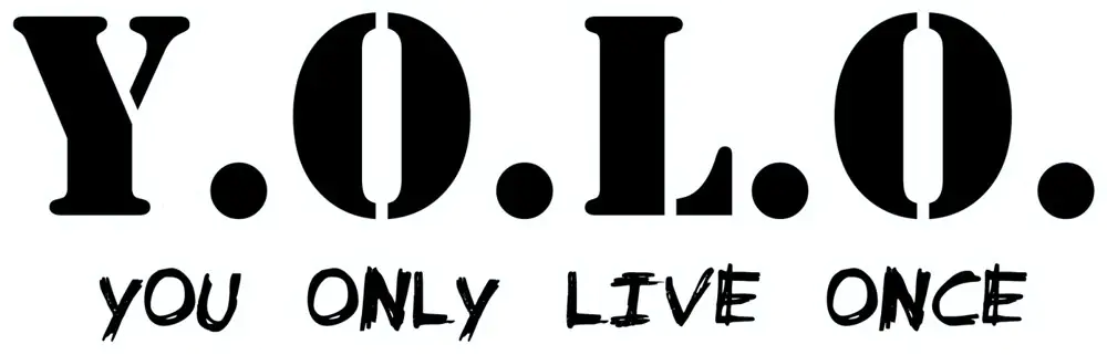 Hermann Schütz Aufkleber Schriftzug  Y.O.L.O. You only live once 190x70mm