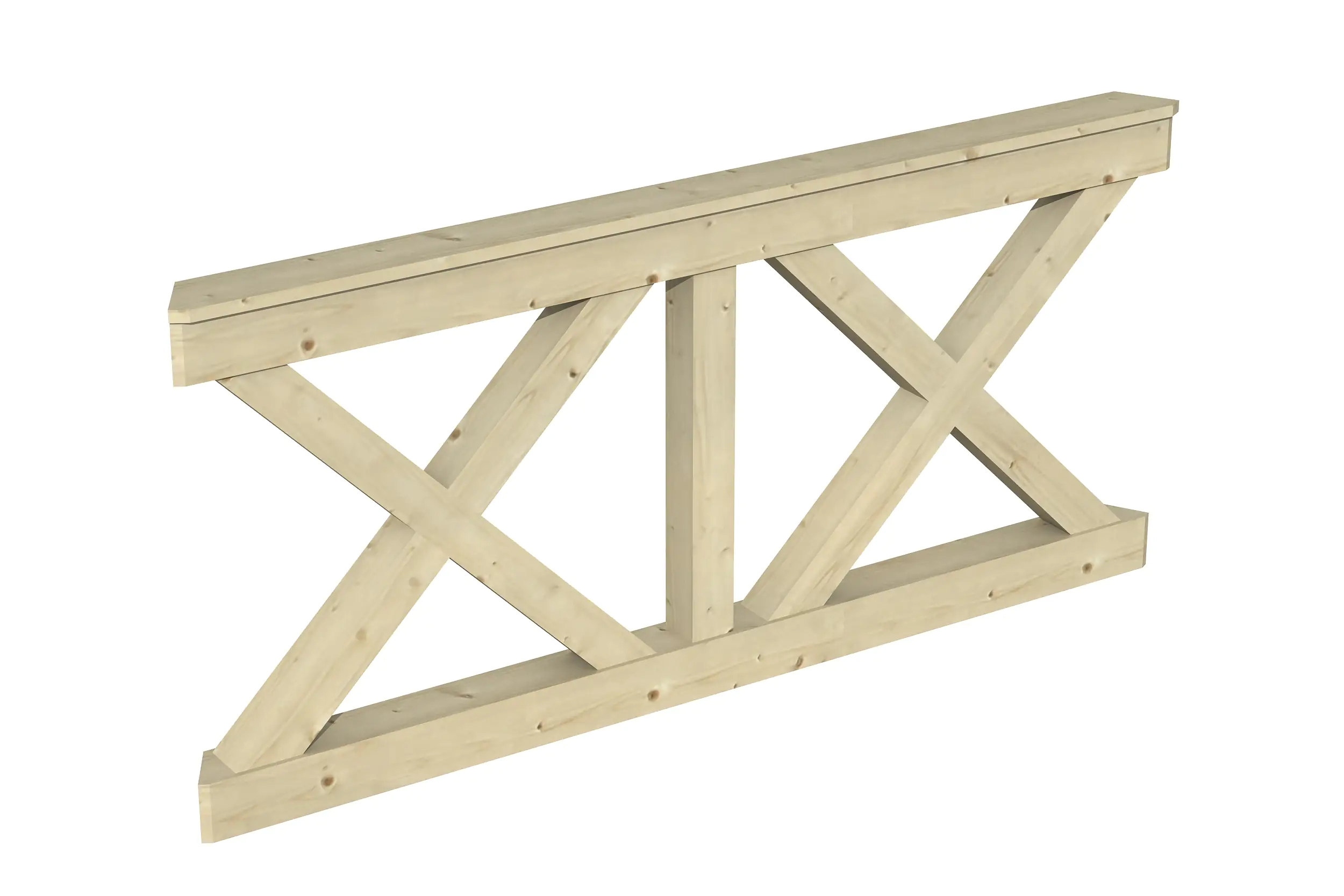 SKAN HOLZ Brüstung Andreaskreuz 180 x 84 cm, Fichte, natur