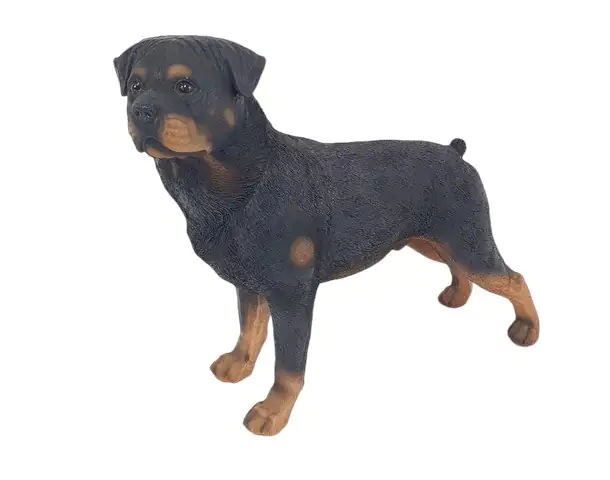 Dekofigur Rottweiler stehend 30 x 16 x 38 cm schwarz-braun