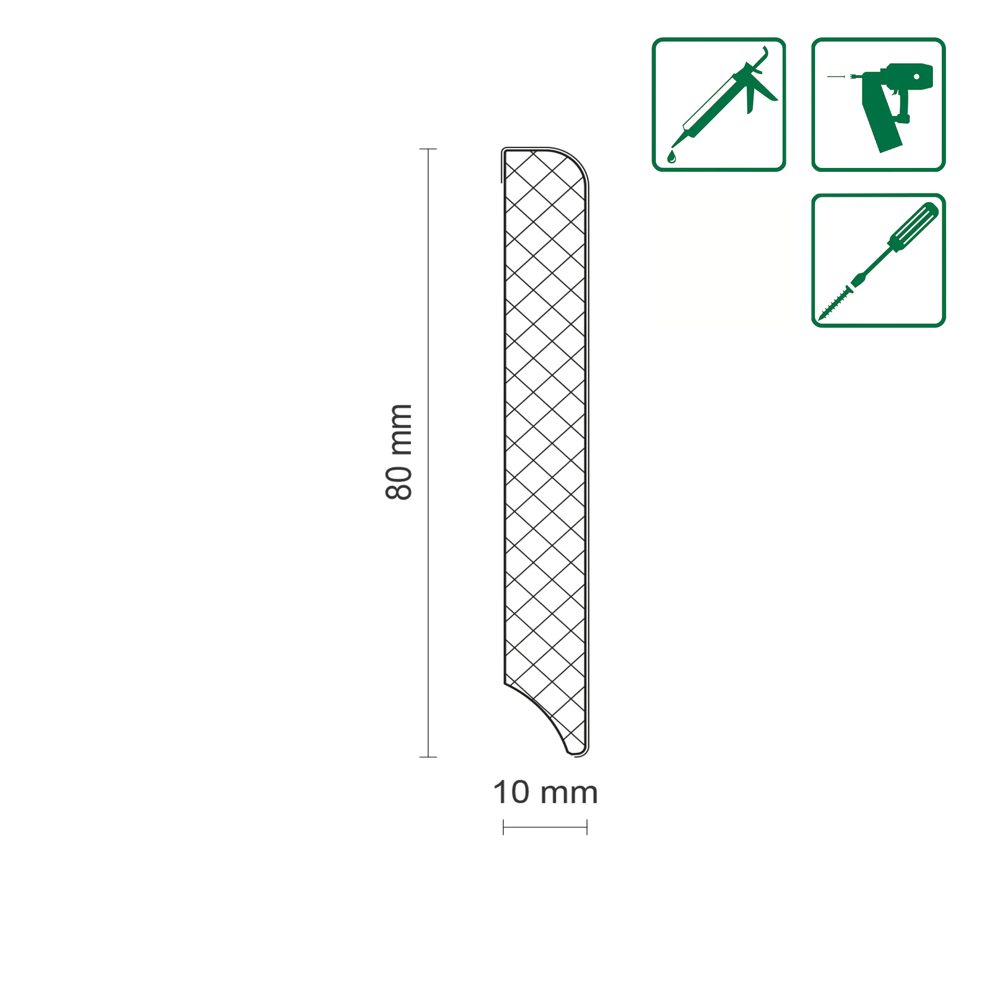 Neuhofer Fußleiste 202 cm x 80 x 10 mm weiß Neuhofer Fußleiste 202 cm x 80 x 10 mm weiß