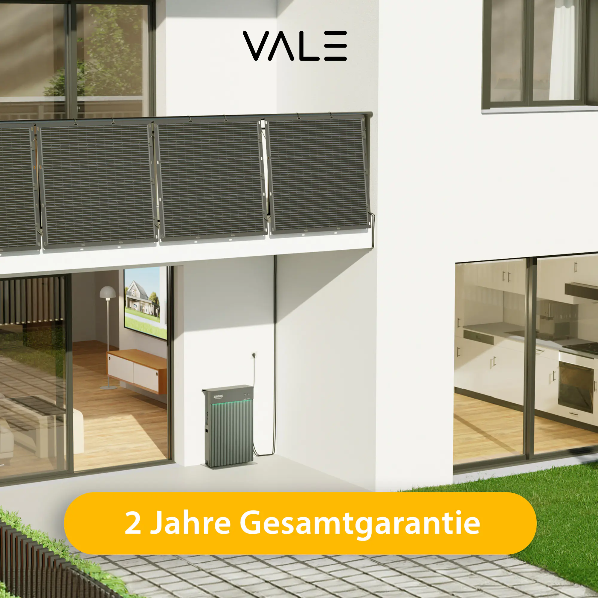 Vale Balkonkraftwerk 890 Wp AIO2400 Wh mit Zendure Speicher