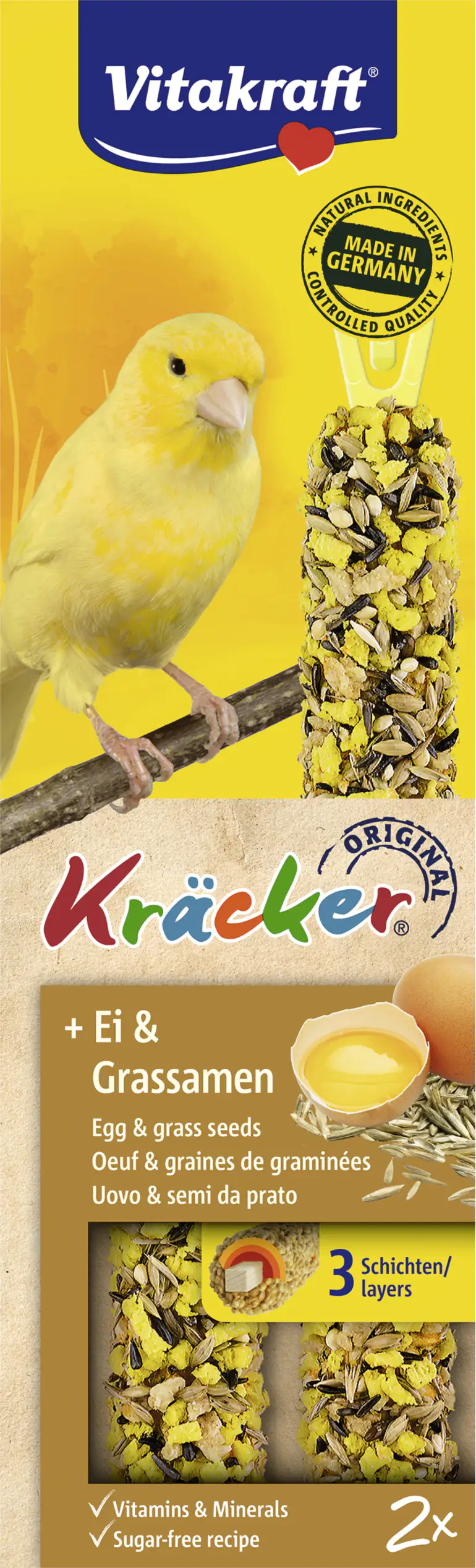 Vitakraft Kräcker® Ei & Grassamen 2 Stück / 54 g Vitakraft Kräcker® Ei & Grassamen 2 Stück / 54 g
