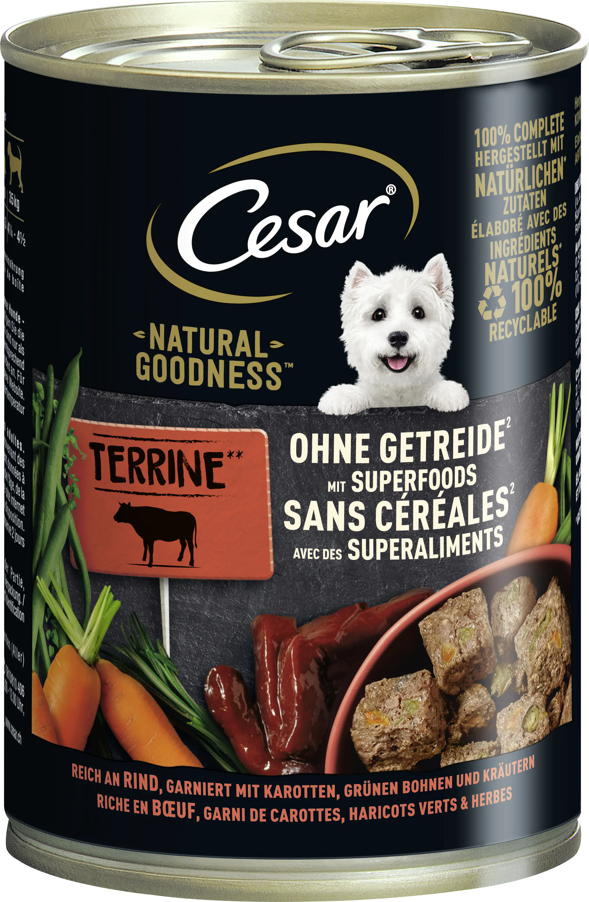 Cesar Natural Goodness Adult mit Rind Hundefutter 400 g
