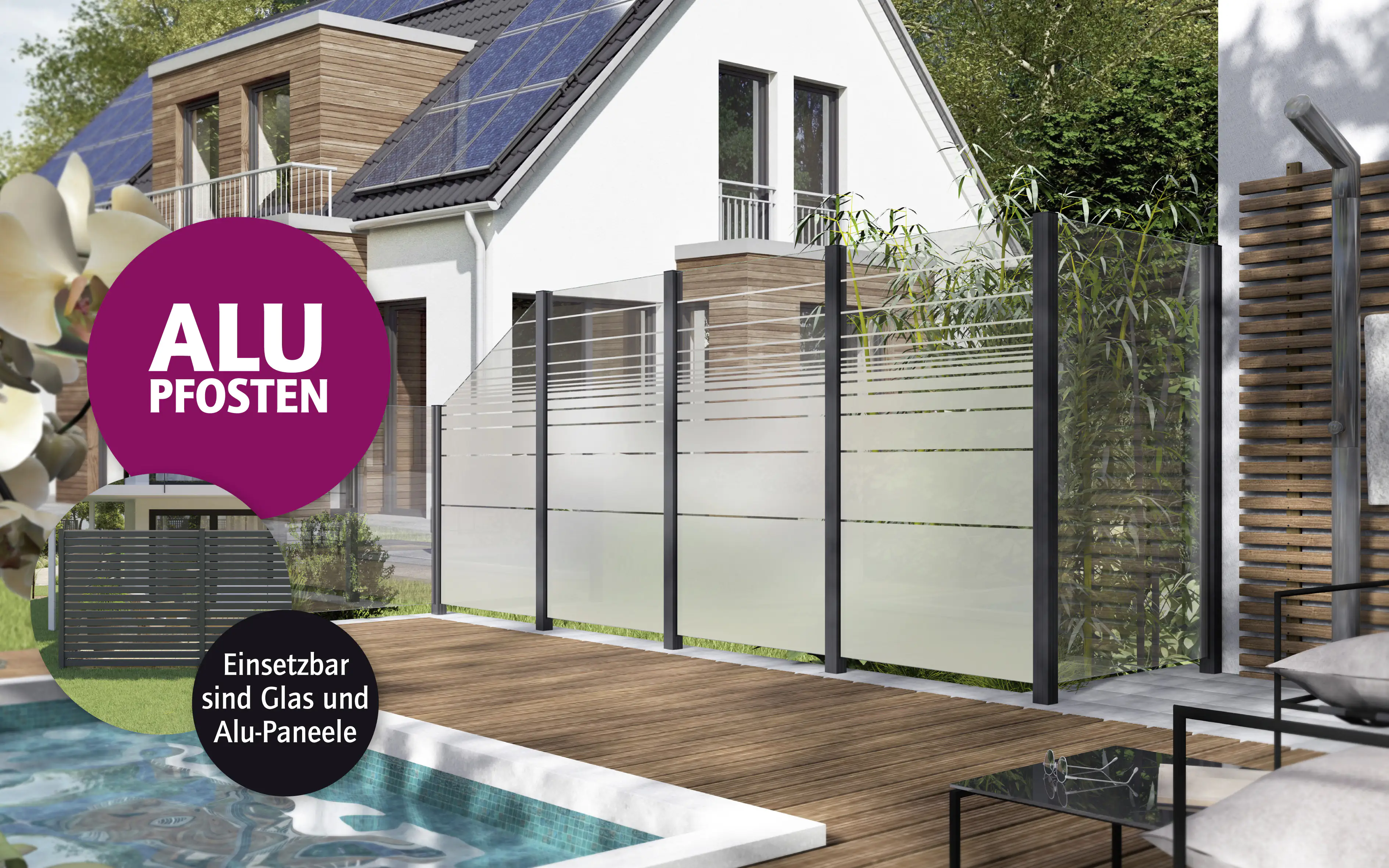 Ambiente Aluminium-Pfosten 127 cm, 68 x 68 mm, Anthrazit Struktur 7016 Ambiente Aluminium-Pfosten 127 cm, 68 x 68 mm, Anthrazit Struktur 7016