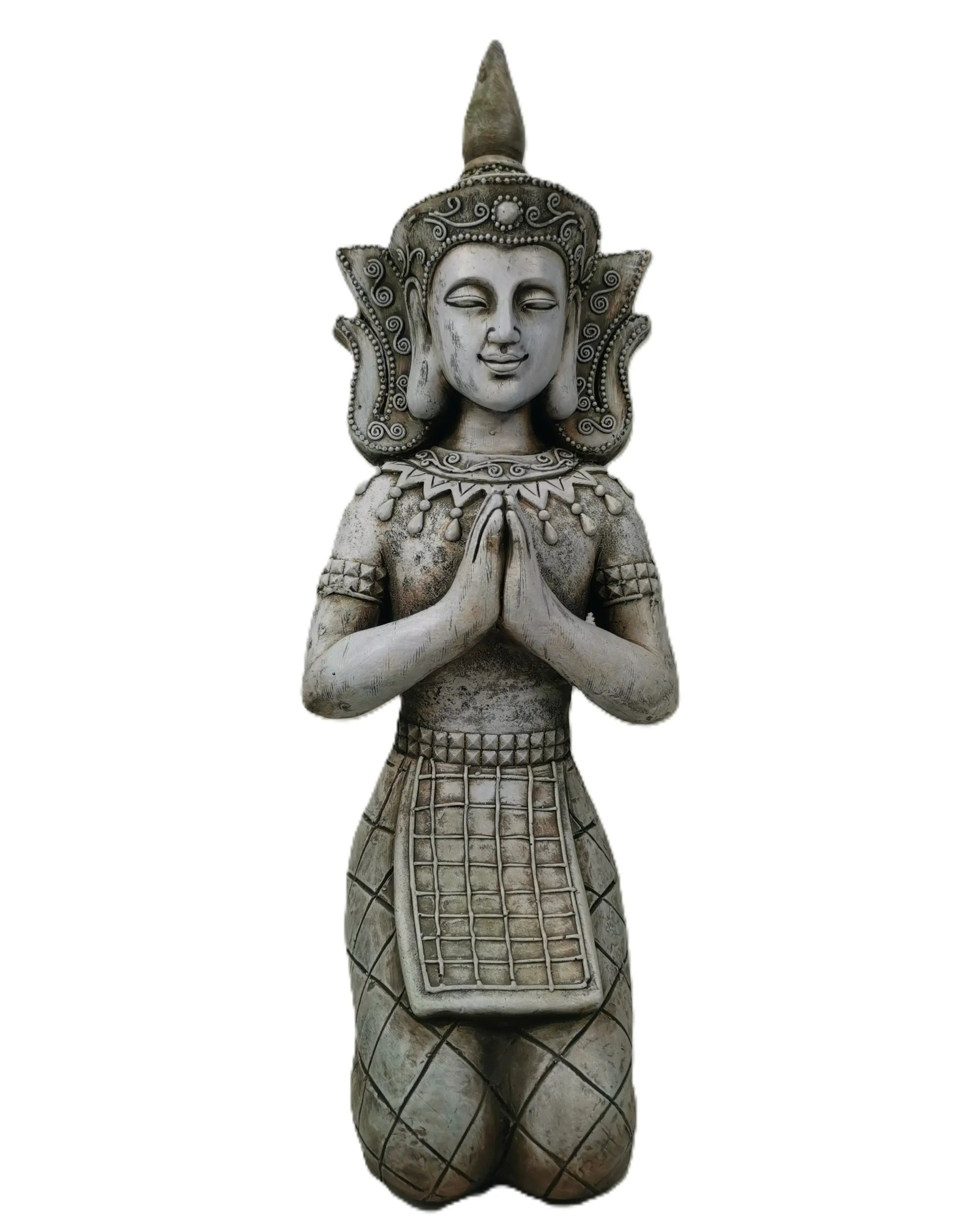 TrendLine Dekofigur Tempelfigur 40 x 24 x 54 cm grau 