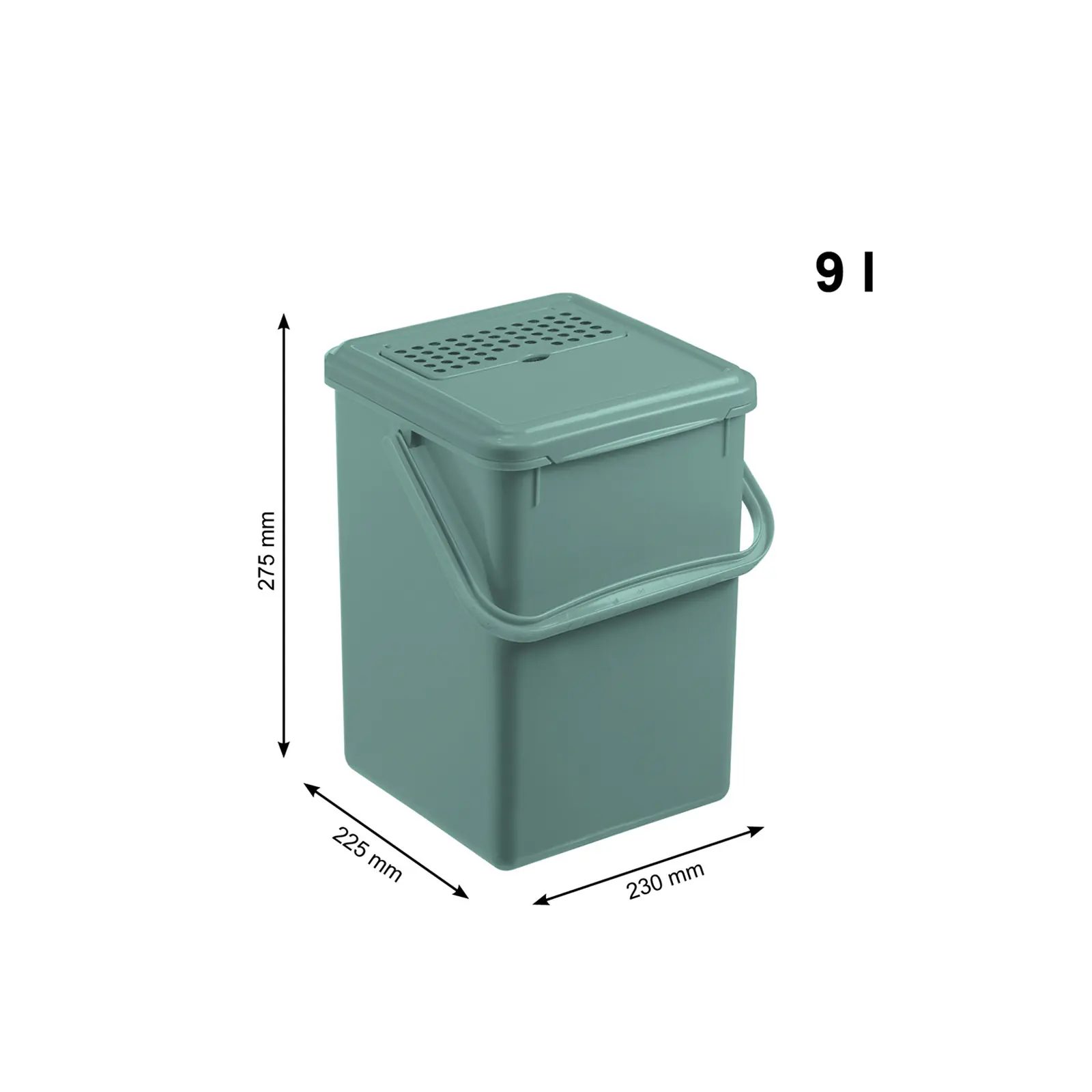 Rotho Komposteimer mit Aktivkohle 9 L inkl. 3 Ersatzfilter