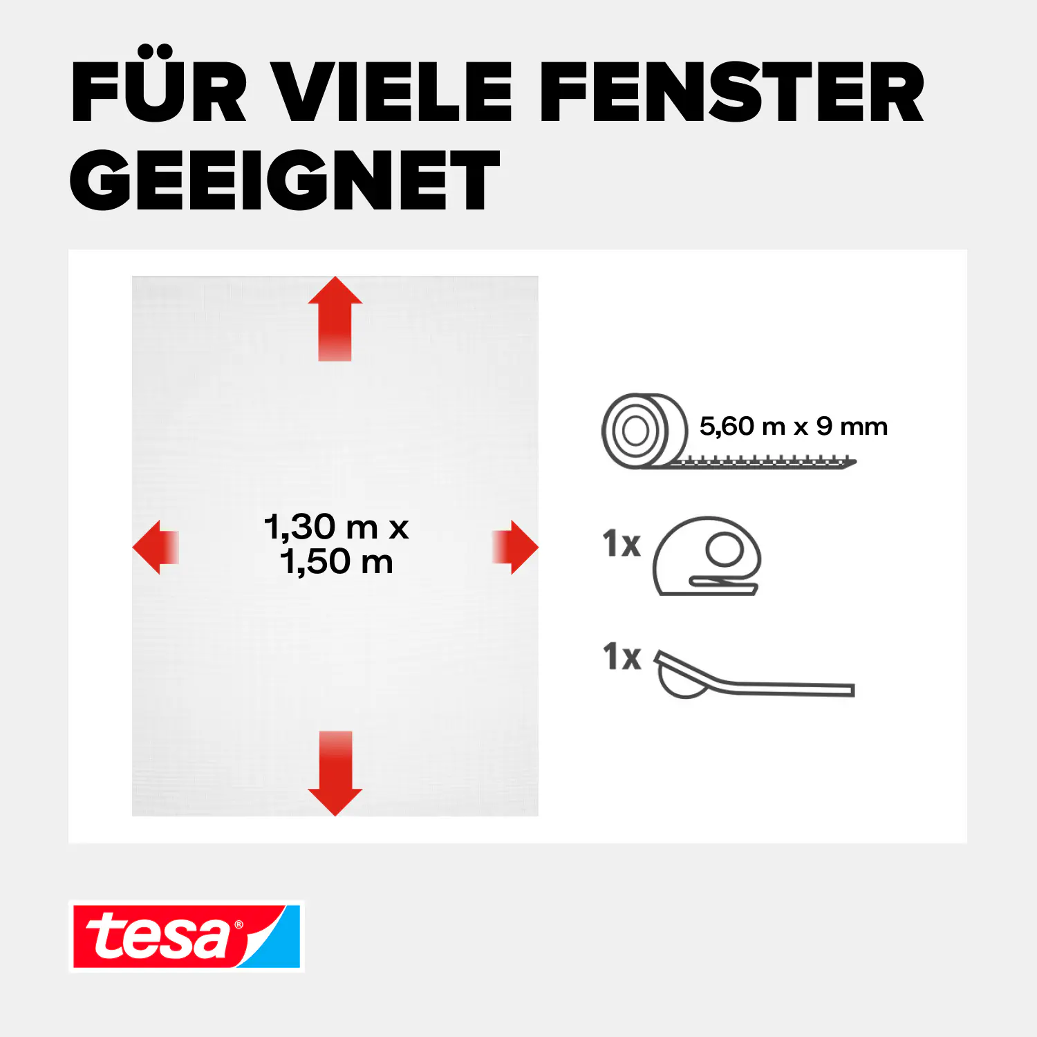 tesa Insektenschutz-Fenster COMFORT 130 x 150 cm weiß