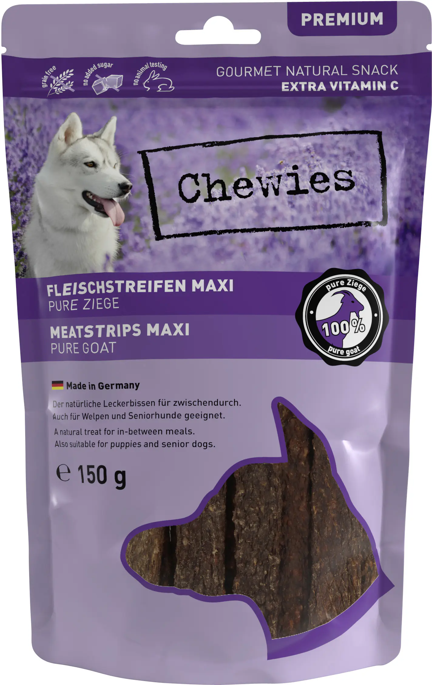 Chewies Fleischstreifen Maxi Ziege 150g