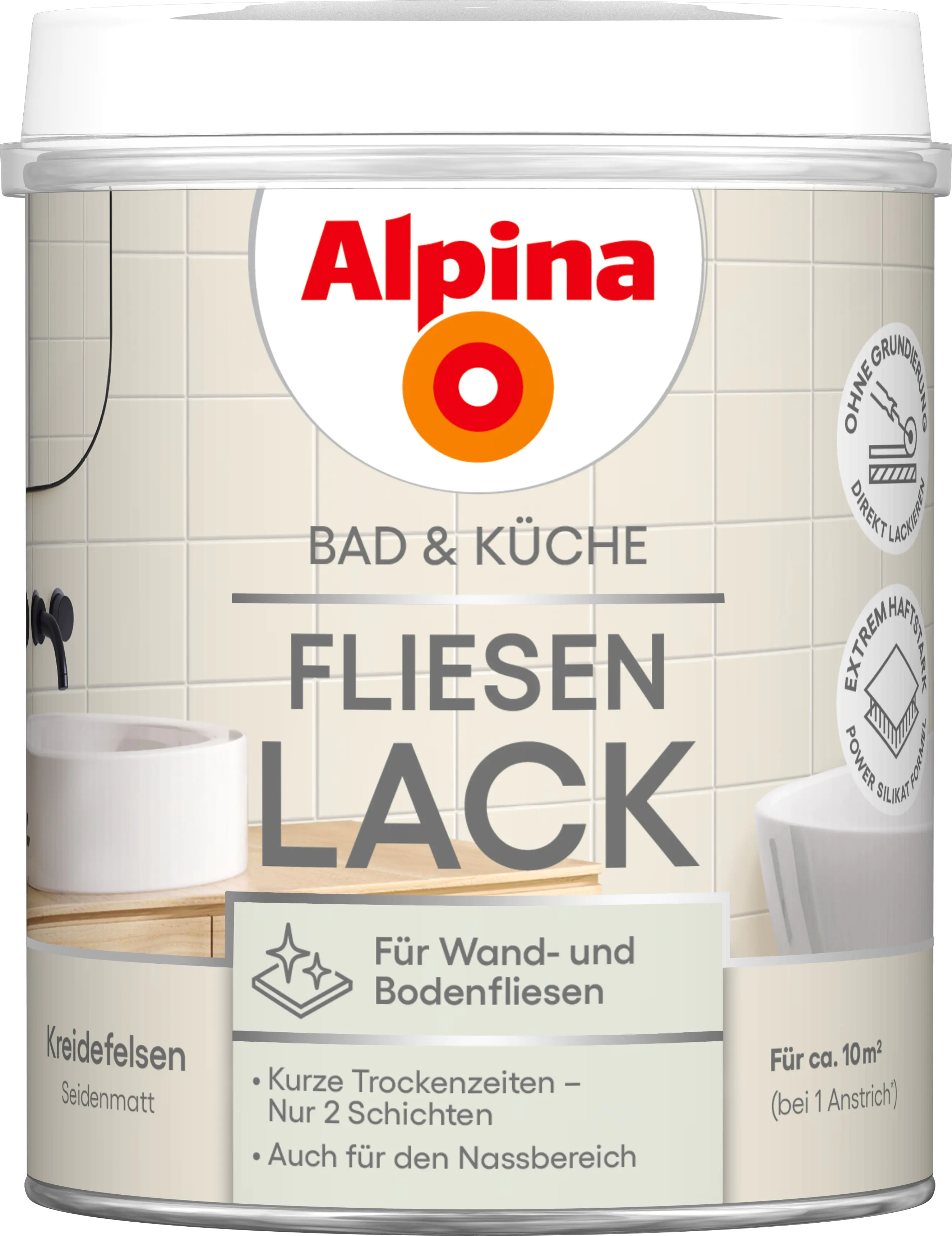 Alpina Fliesenlack Bad & Küche 2K kreidefelsen 750 ml