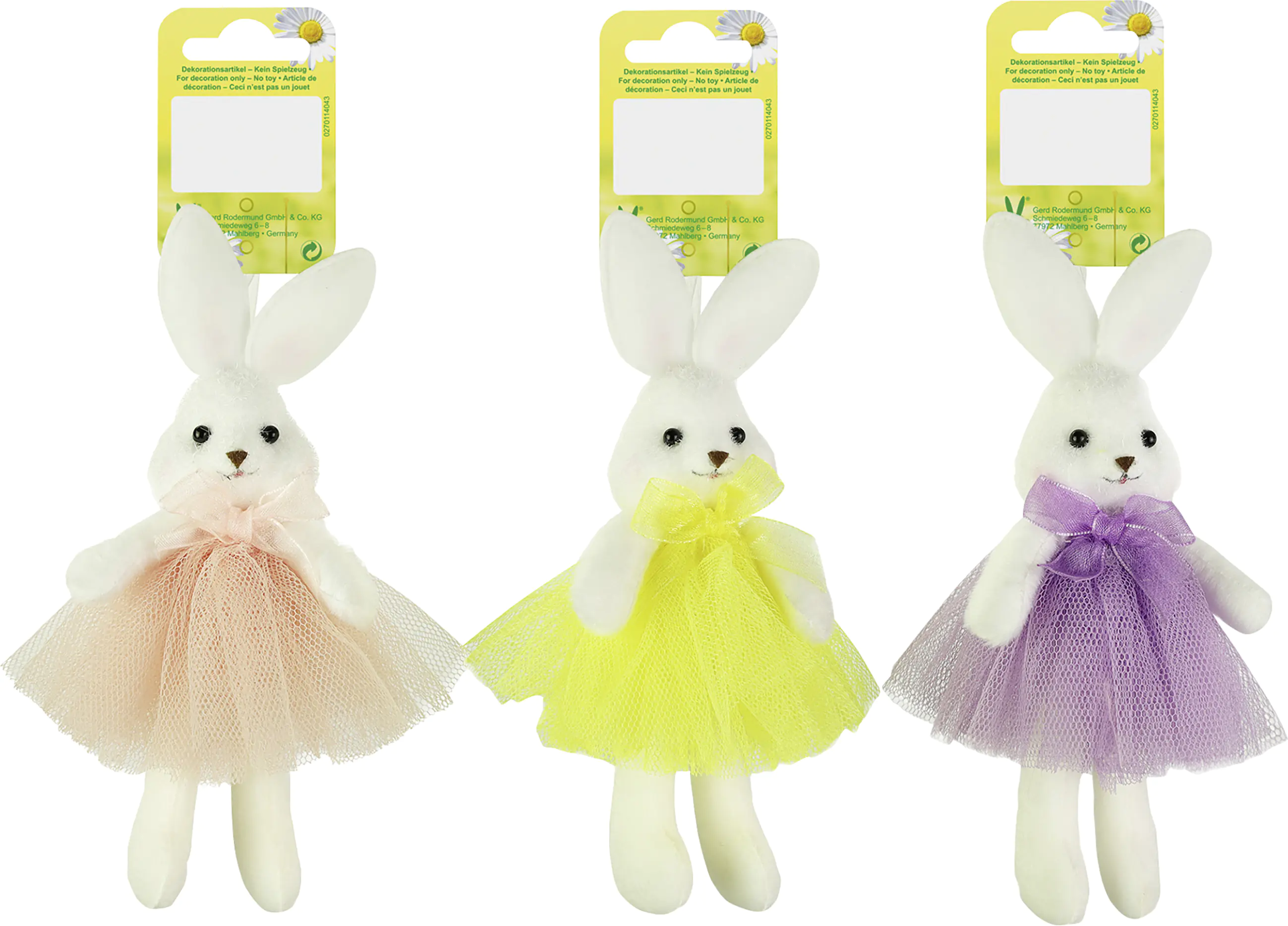 Dekohänger Hase im Tütu Kunststoff 14 cm 