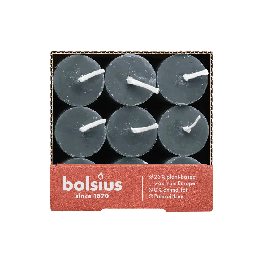 Bolsius Rustik Haushaltskerzen 270/23 mm Schieferblau