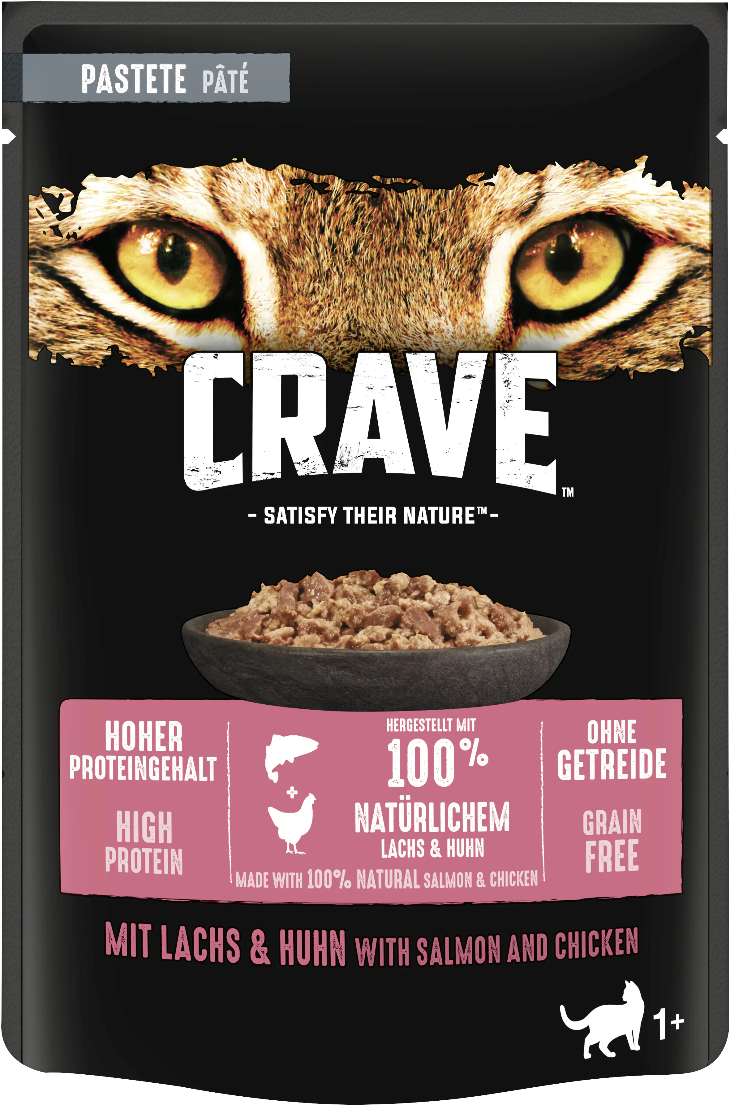 Crave Adult Pastete mit Lachs und Huhn Katzenfutter 85 g