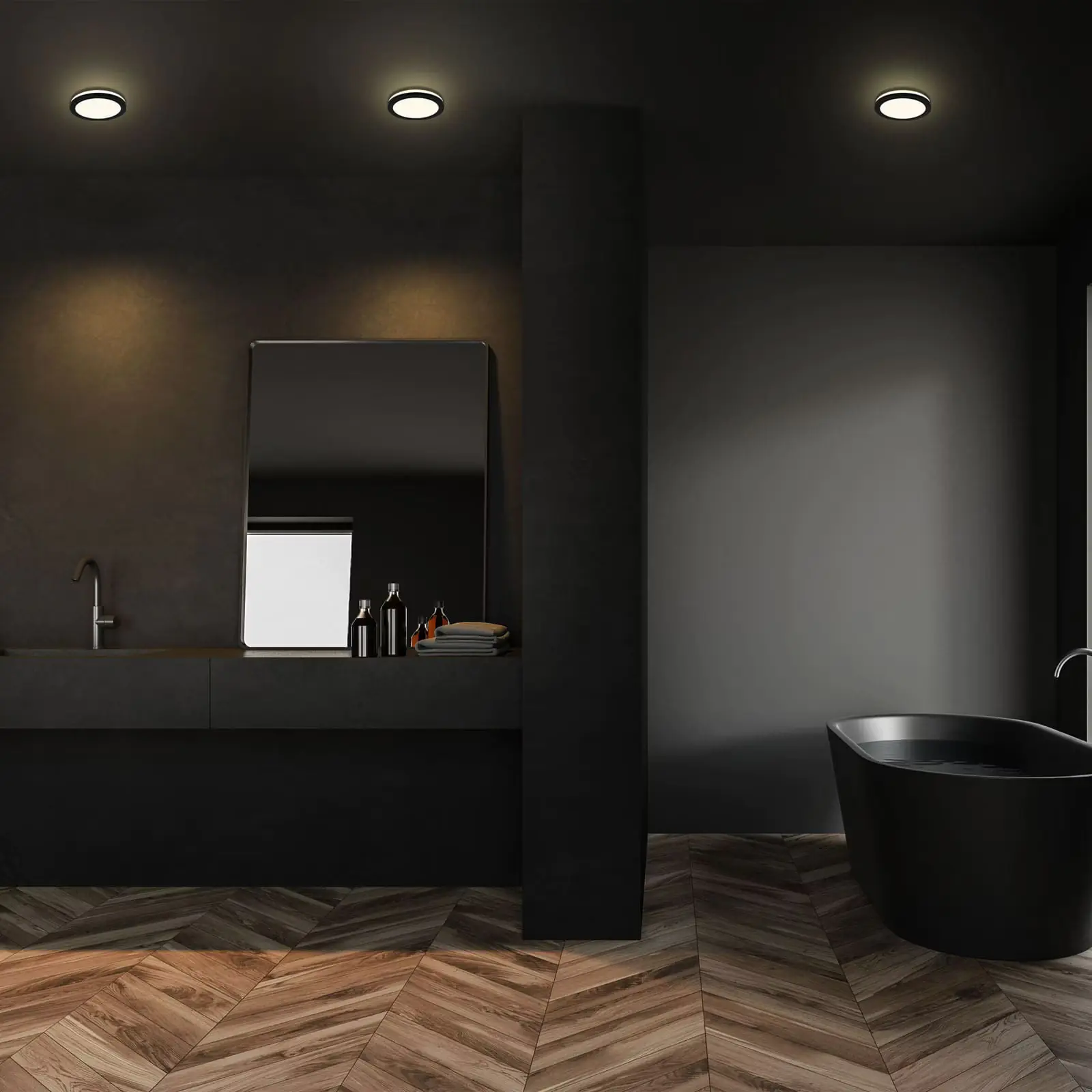 Di-Ka LED Einbauleuchte Sleek 3er Set schwarz Ø 8,4 cm 3W, warmweiß