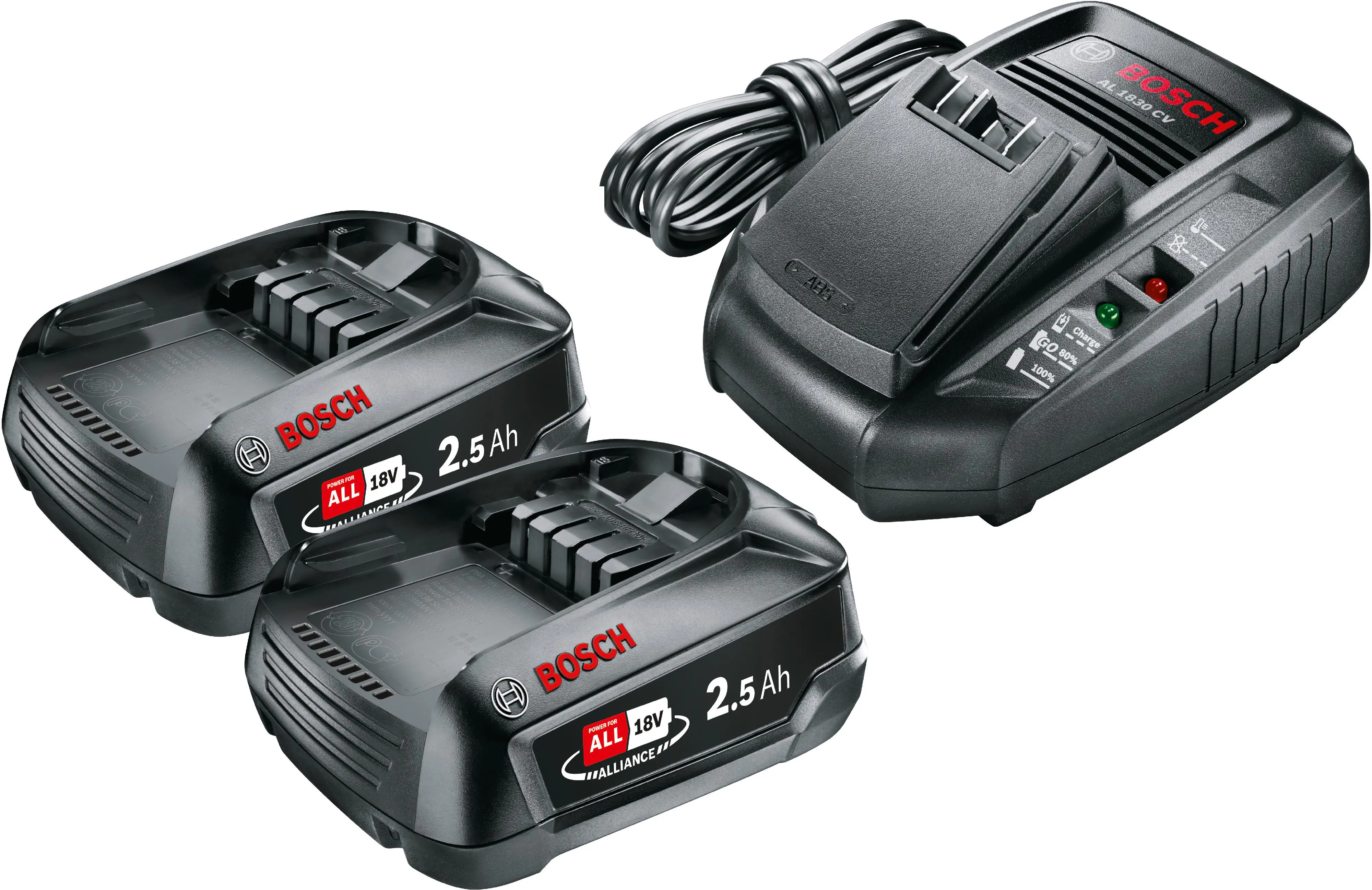 Bosch Akku-Starter-Set 18 V 2,5 Ah mit 2 Akkus & Ladegerät Bosch Akku-Starter-Set 18 V 2,5 Ah mit 2 Akkus & Ladegerät