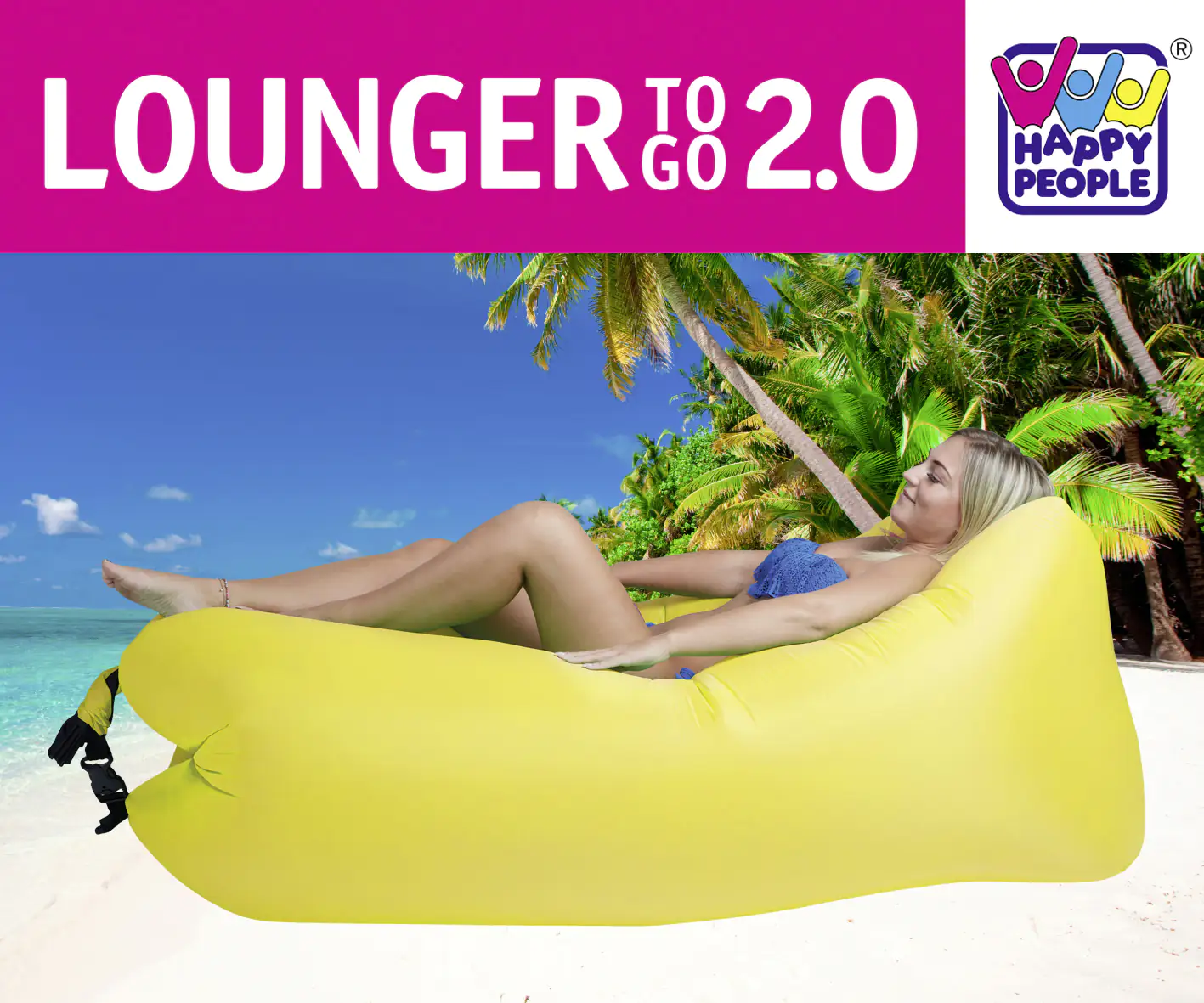 Happy People LOUNGER TO GO 2.0® gelb 180 x 75 x 60 cm
