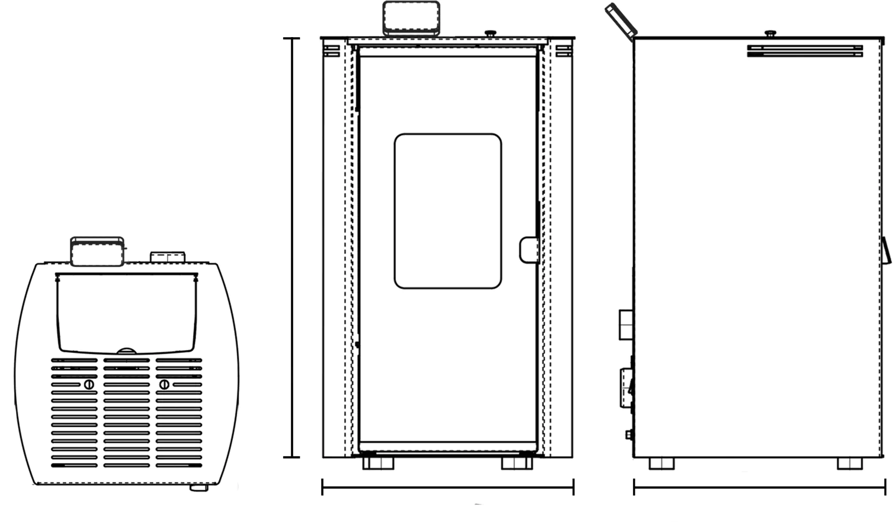 Rowi Pelletofen HPO 9/2 Vetro weiß, WiFi, Raumheizvermögen 200 m³